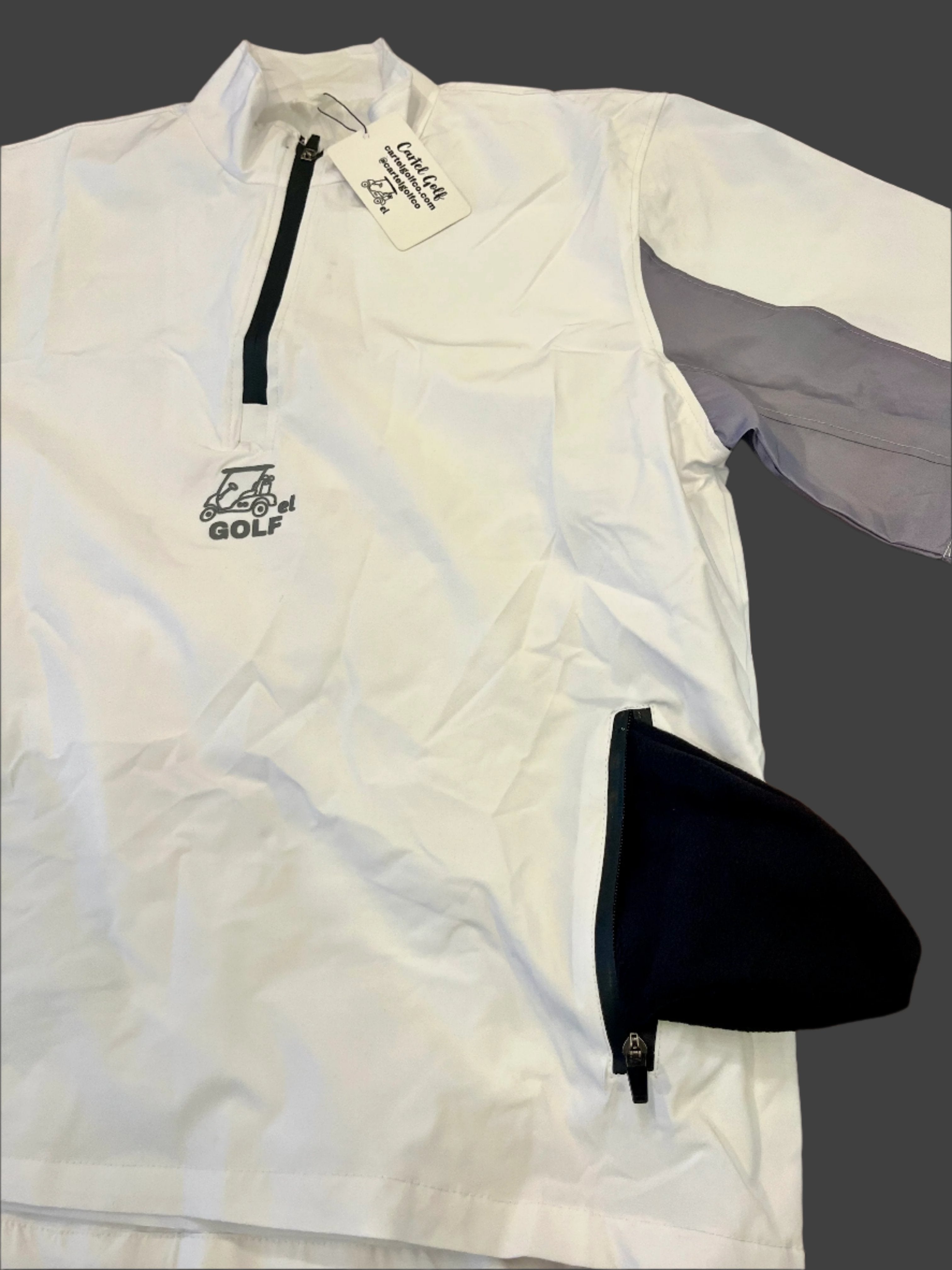 White 1/4" Zip SS Rain/Wind Jacket Unisex