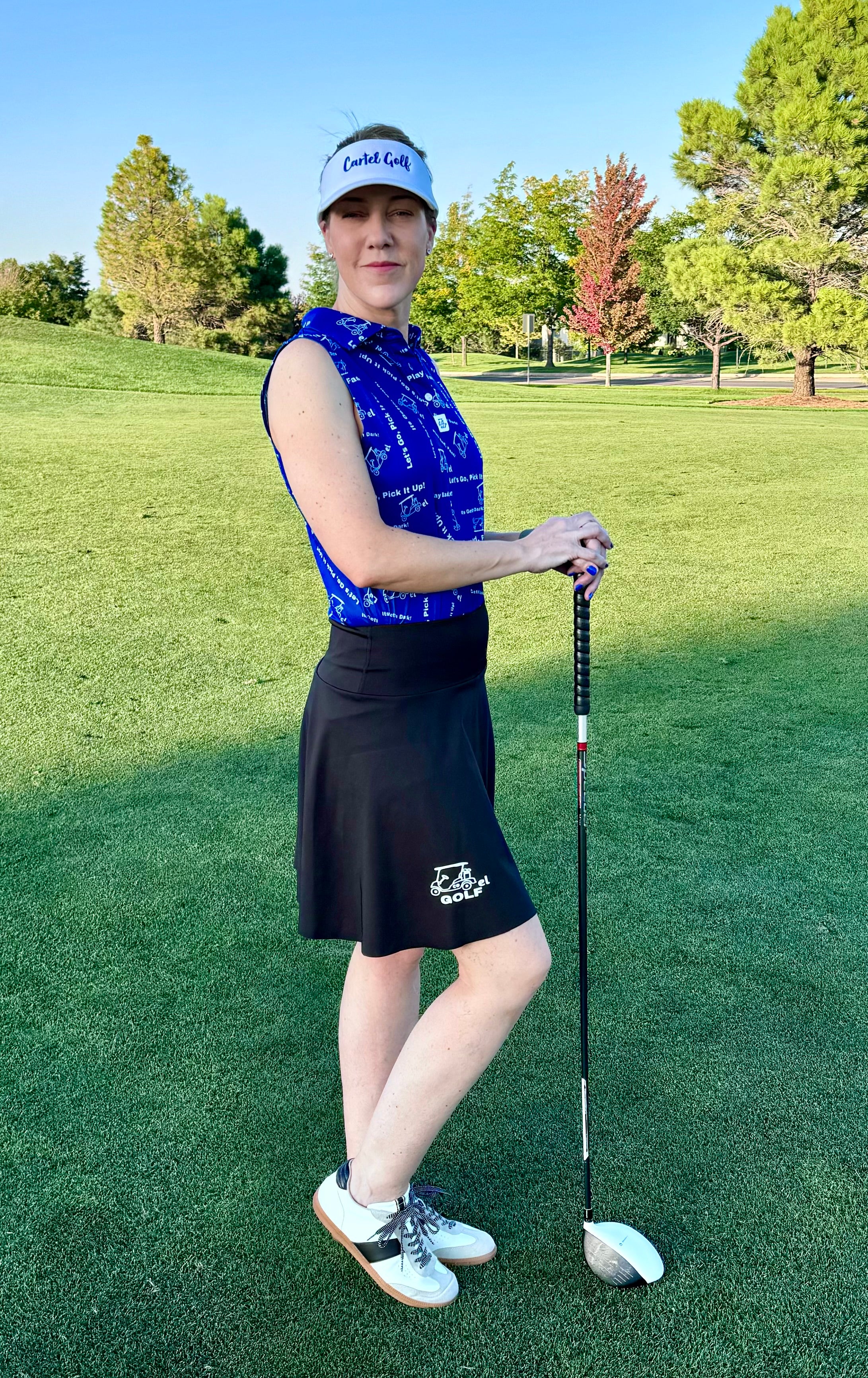 Play Bad,Fast/Its Gettin Dark/Let's Go Pick it up Blue Sleeveless Polo