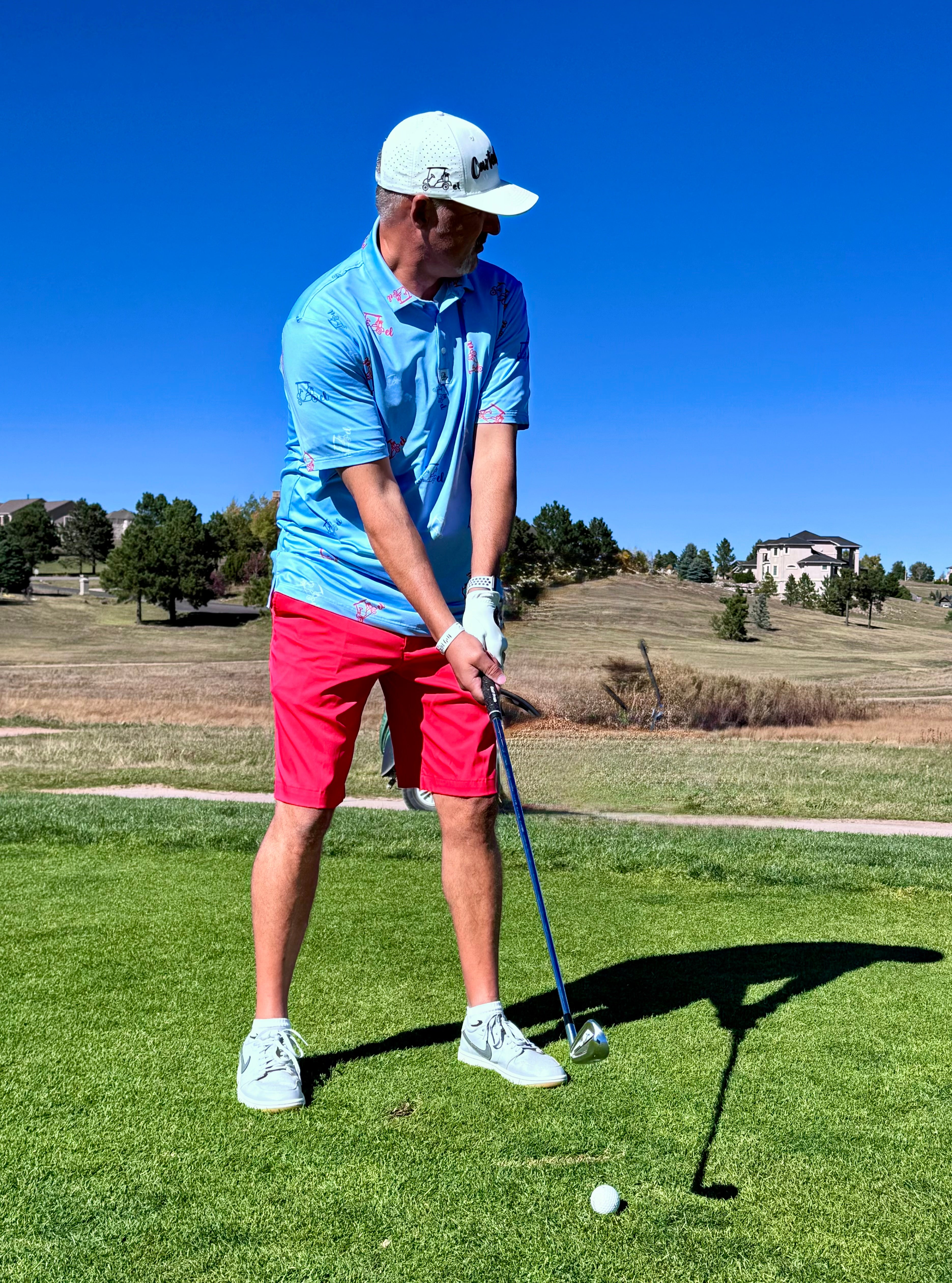"Red/White/Blue" Baby Blue Polo