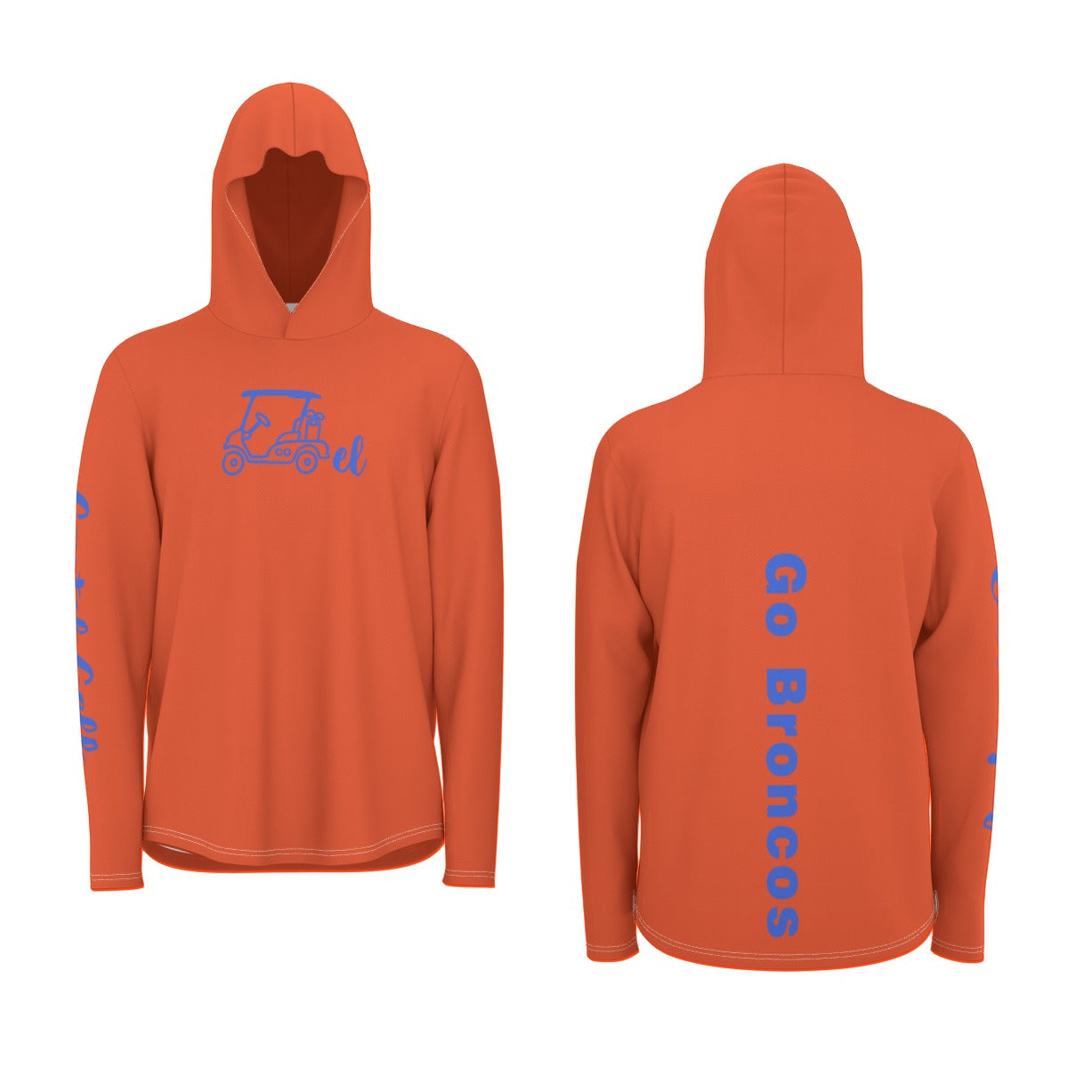 Cartel Golf "Go Broncos" All-Over Print Men's Sunscreen Sports Hoodie With Thumb Holes