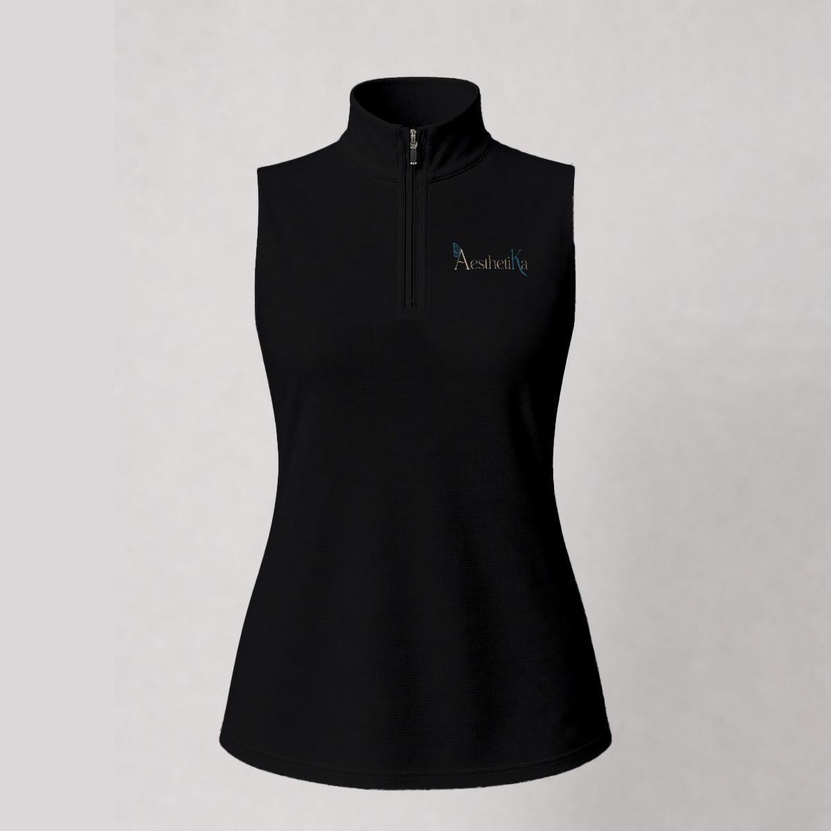 All-Over Print Women’s Sleeveless Sun-Protection Sports Polo