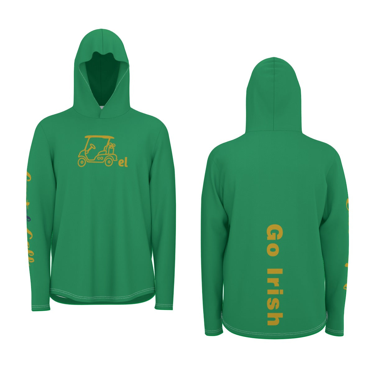 Cartel Golf "Go Irish" All-Over Print Men's Sunscreen Sports Hoodie With Thumb Holes