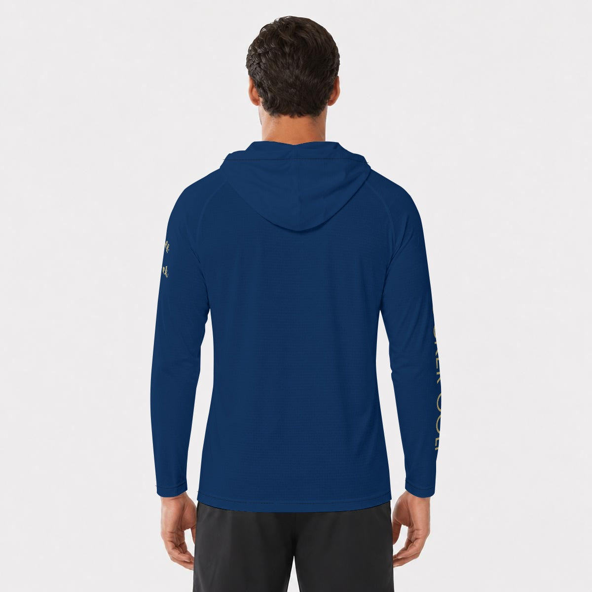 All-Over Print Men's Sun Performance Hooded Shirt "HARDROCKER GOLF" Navy