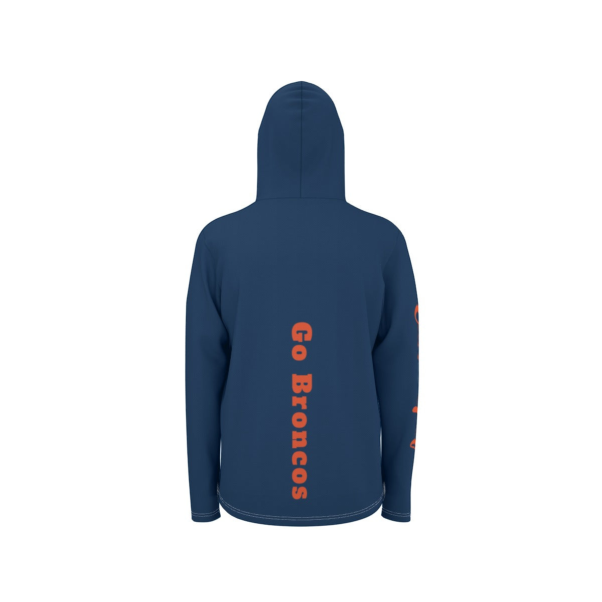 "Go Broncos" Sunscreen Sports Hoodie With Thumb Holes
