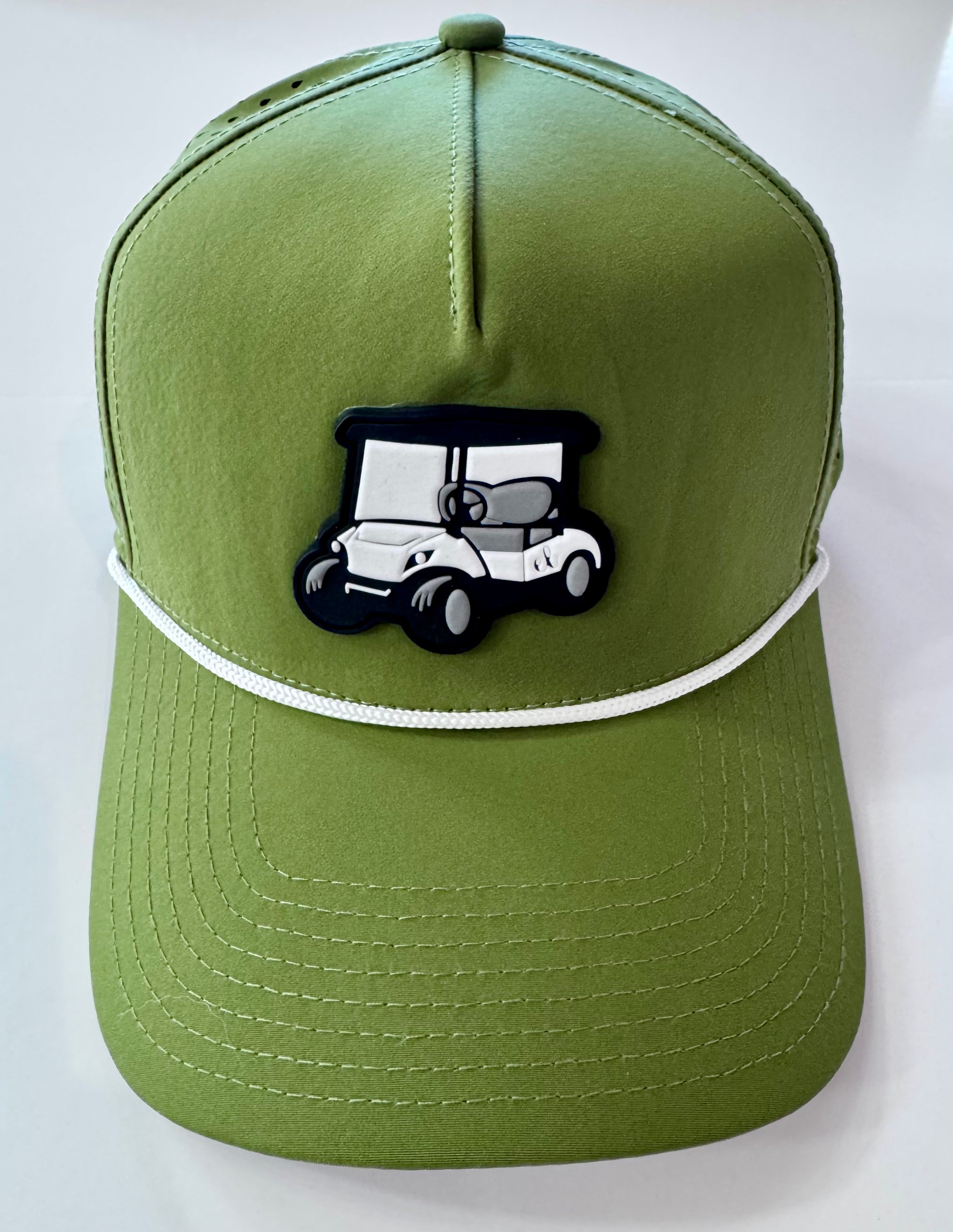 Army Green Rope Hat w/Rubber Cart