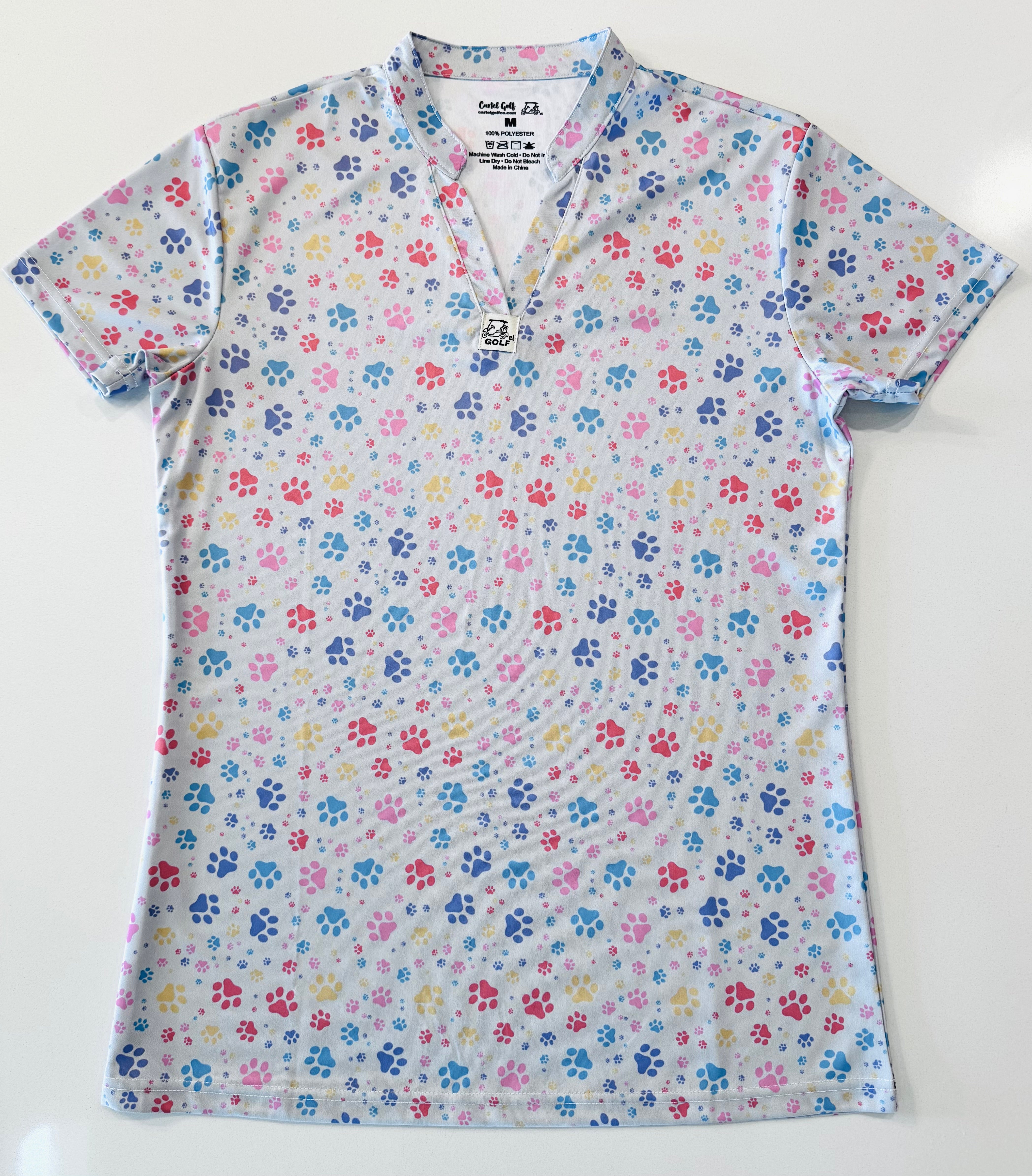 Colorful "PAWS" Silver Polo