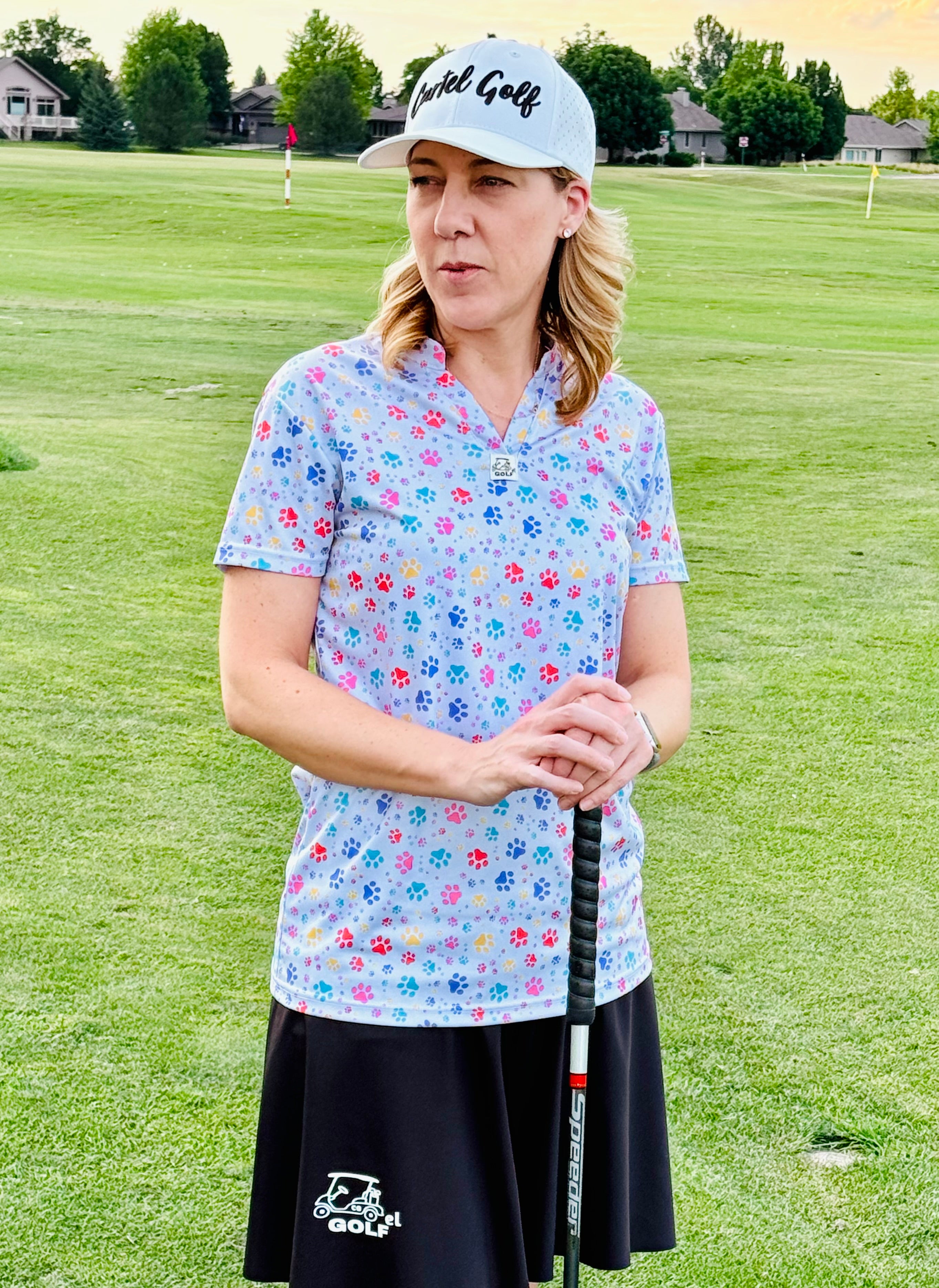 Colorful "PAWS" Silver Polo