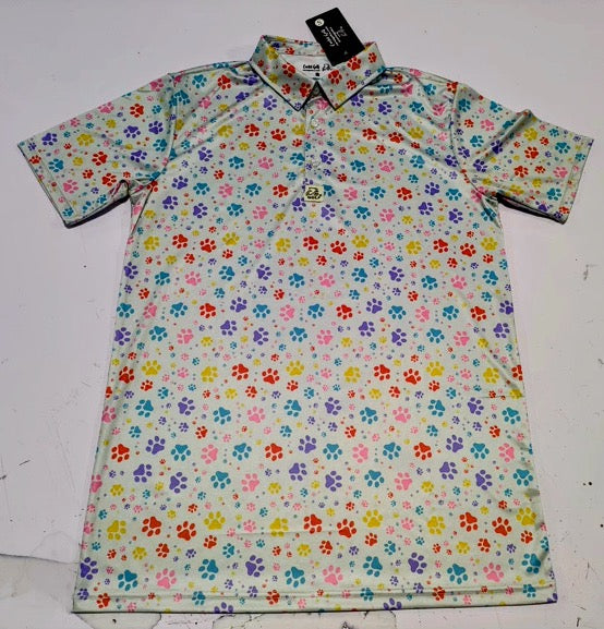Colorful "PAWS" Silver Polo