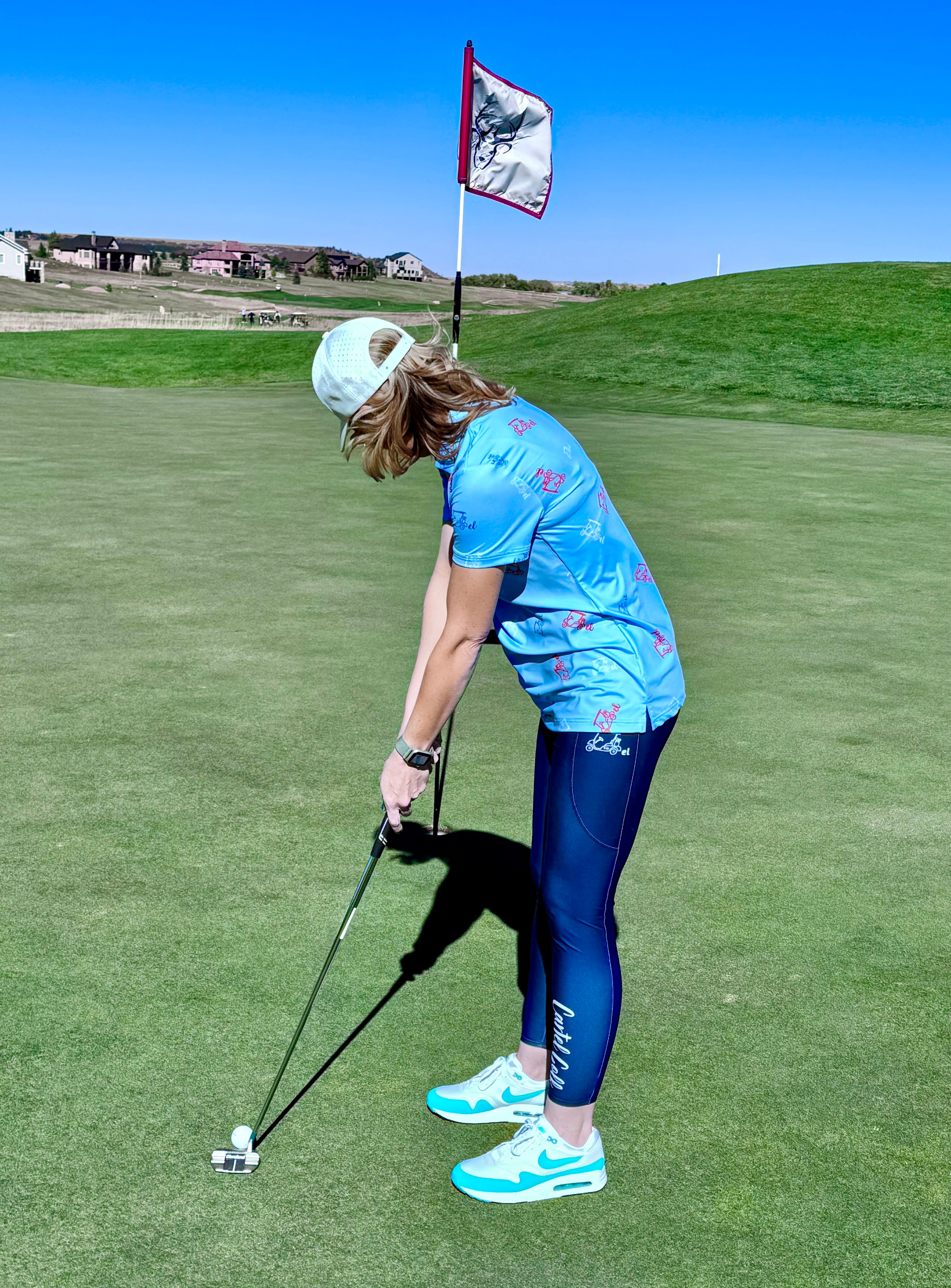 "Red/White/Blue" Baby Blue Polo