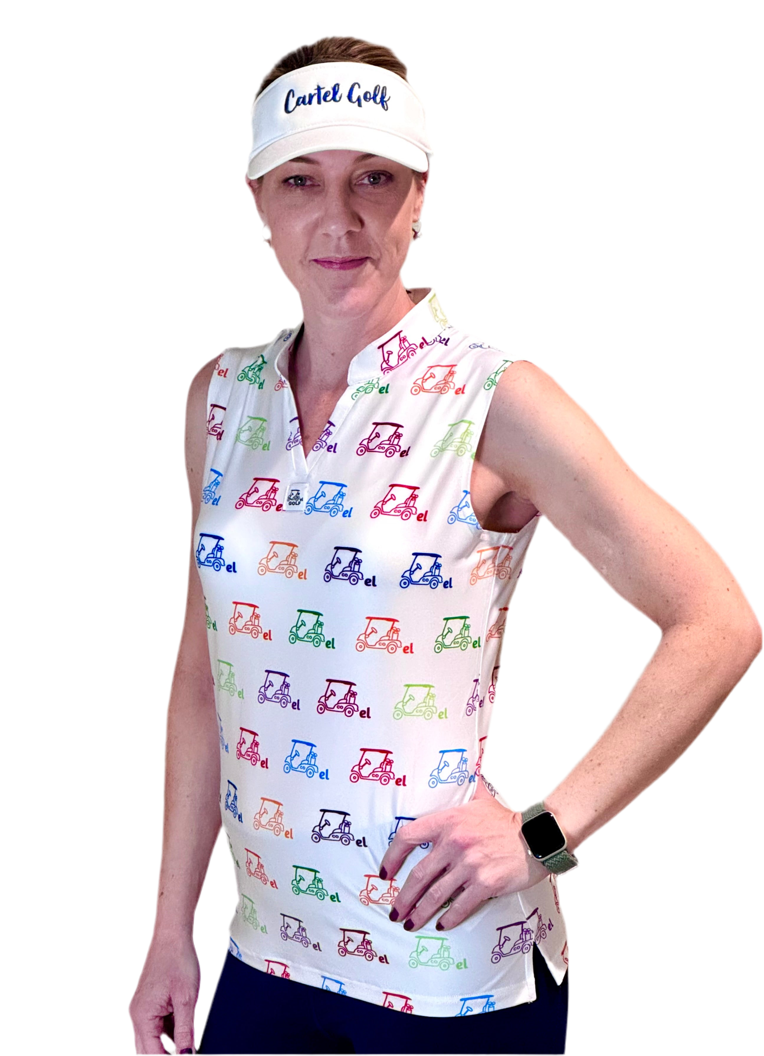 Cartel Golf's Women's Colorful Sleeveless Polo