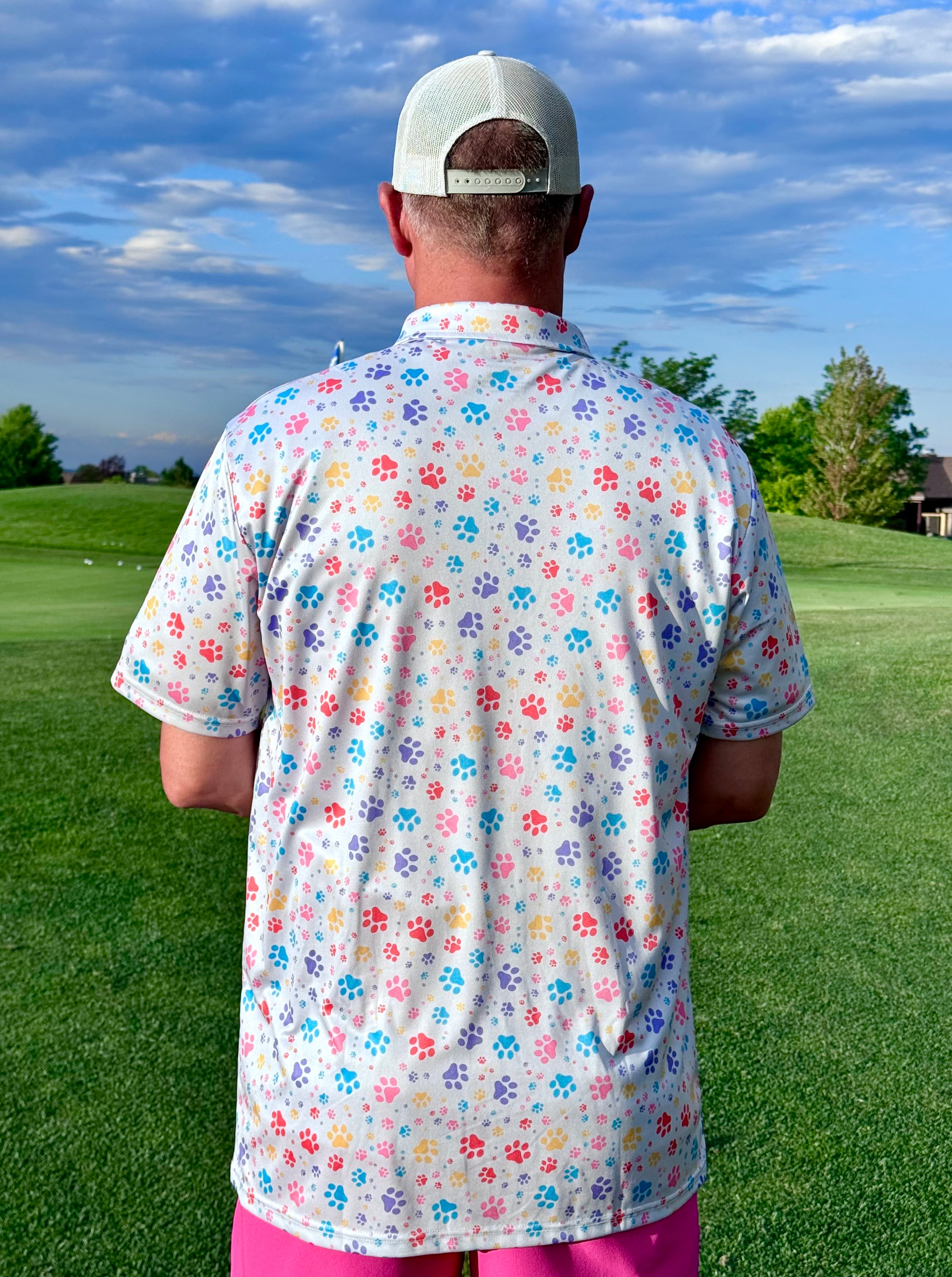 Colorful "PAWS" Silver Polo