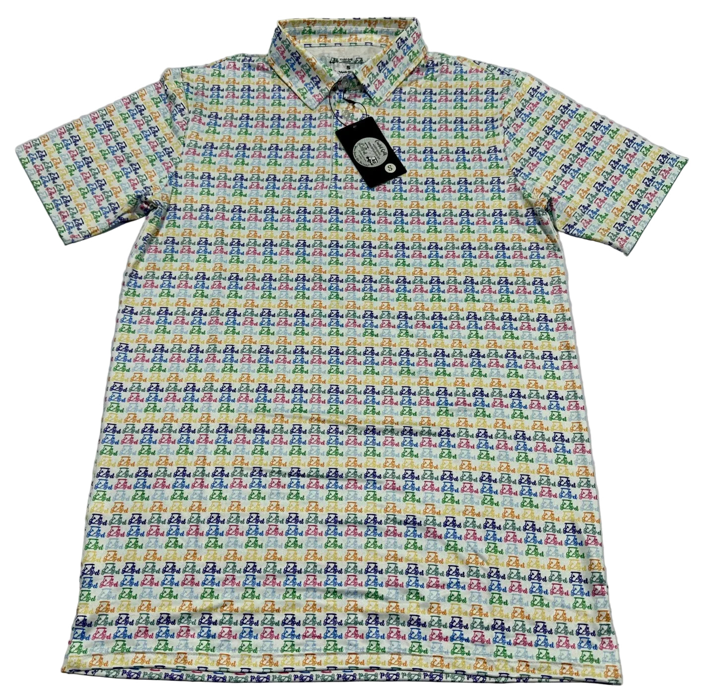 White w/Colorful Carts Polo