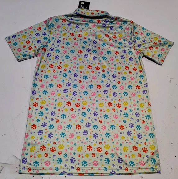 Colorful "PAWS" Silver Polo