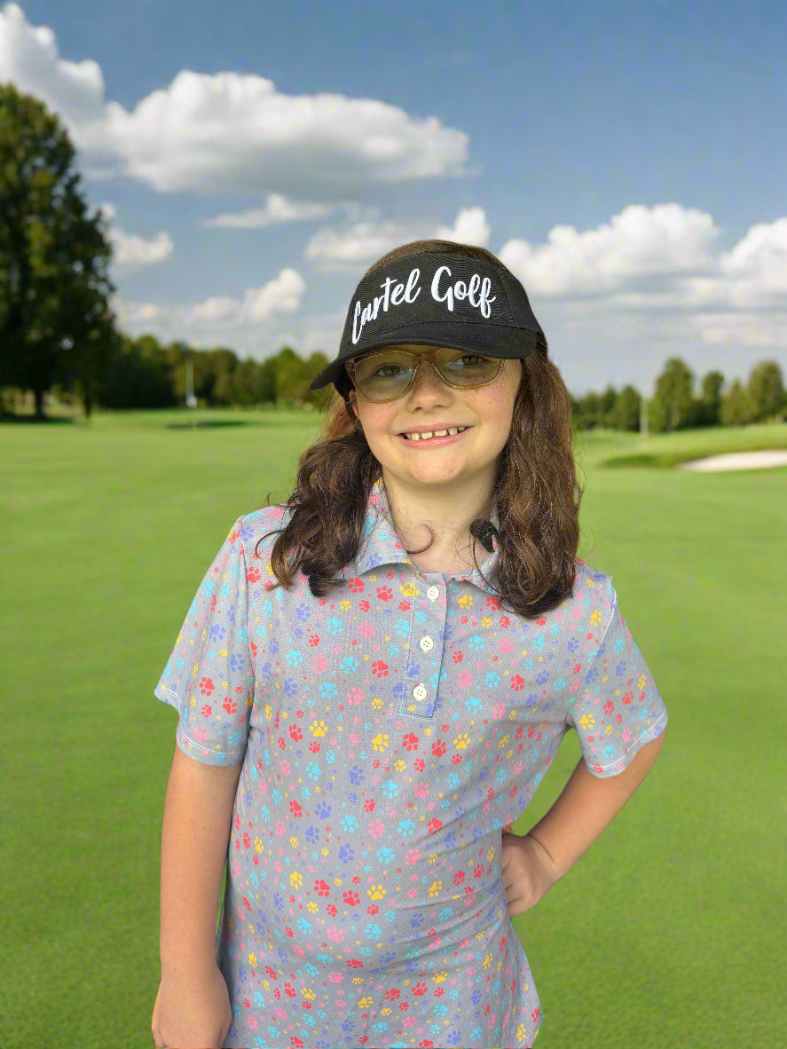 Colorful "PAWS" Silver Polo