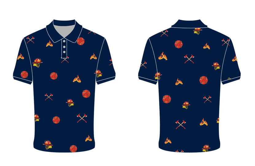 Fire Fighter Navy Polo