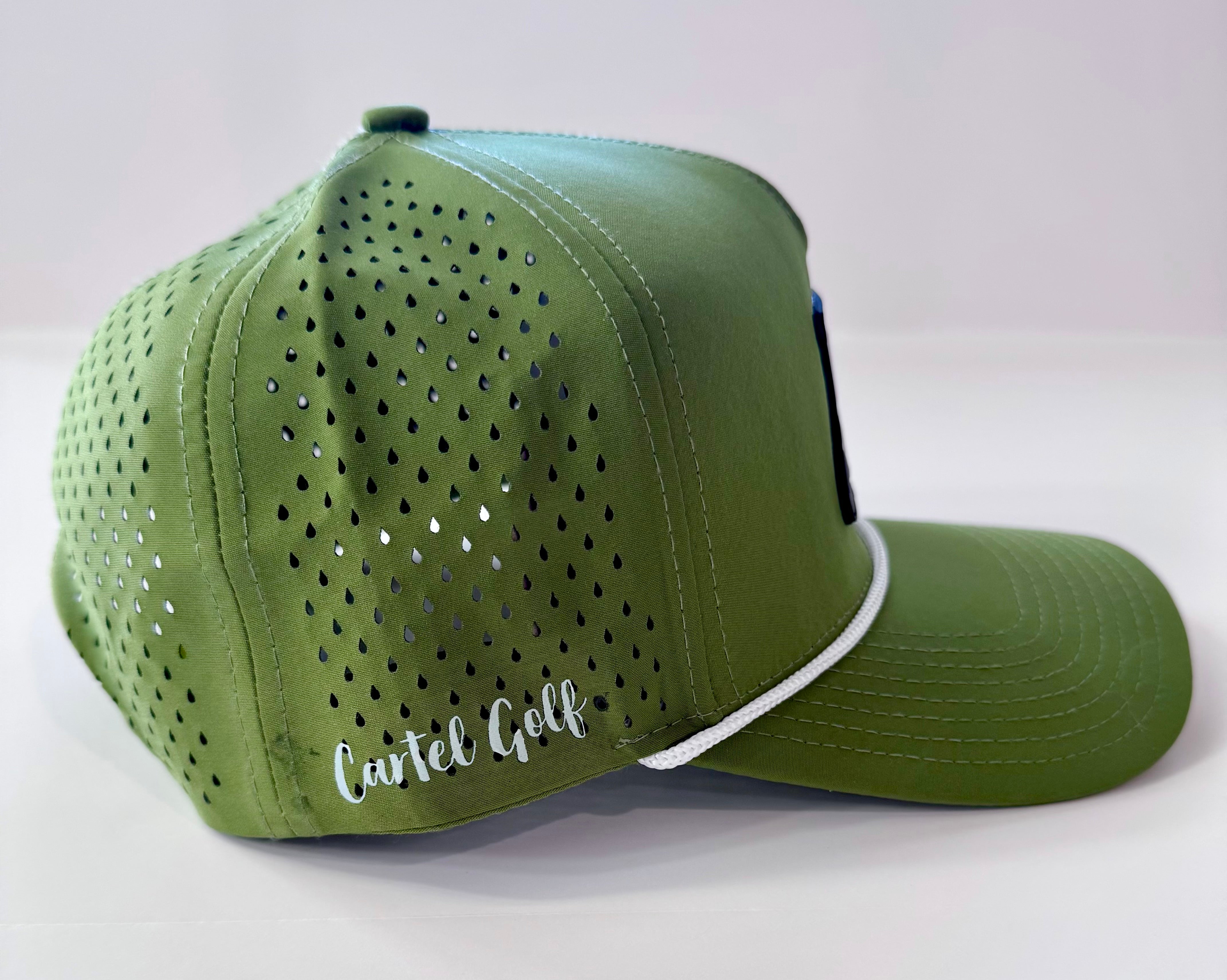 Army Green Rope Hat w/Rubber Cart