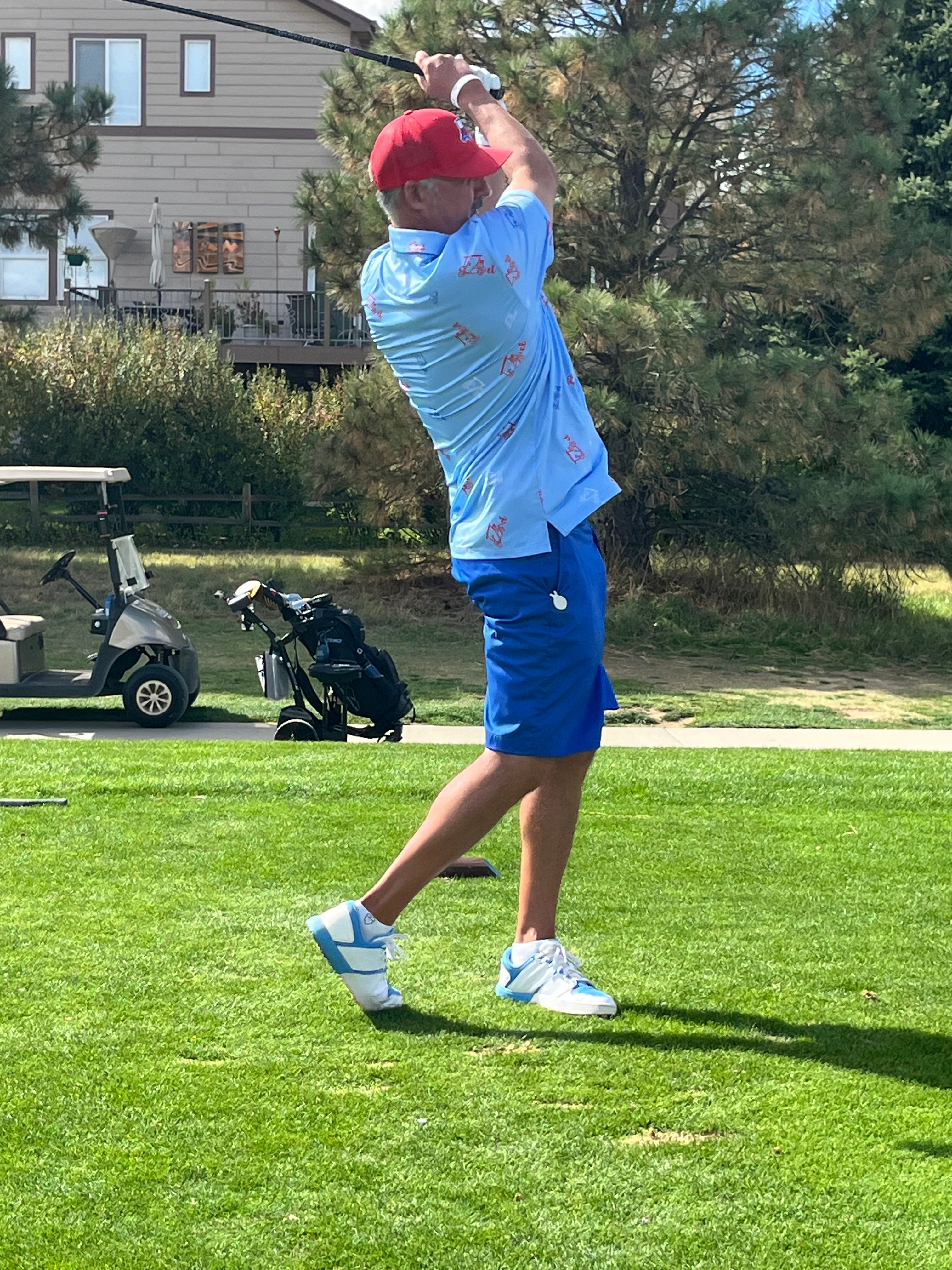 "Red/White/Blue" Baby Blue Polo