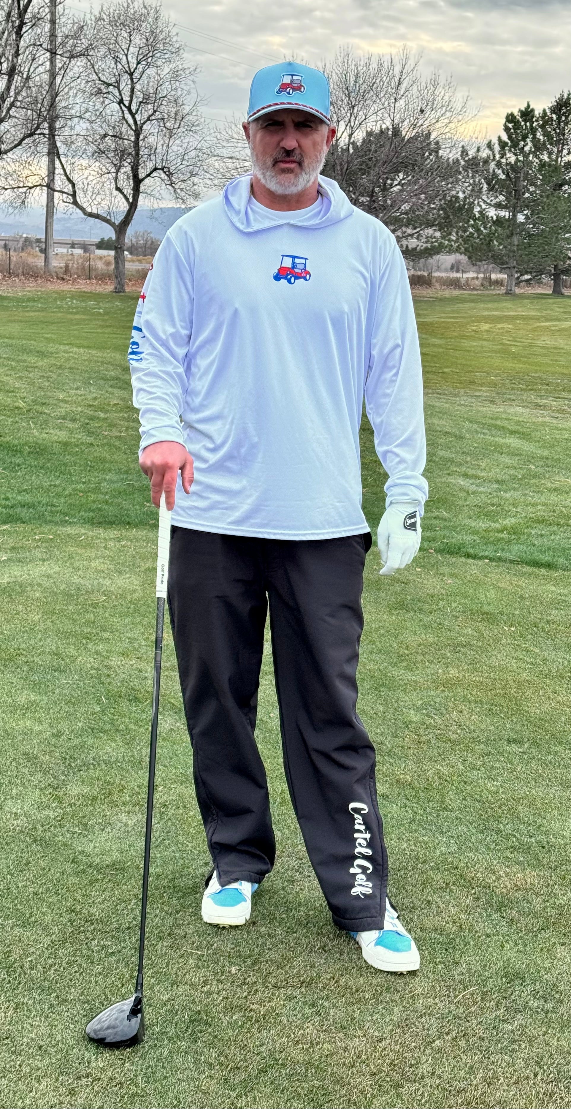 Lightweight Long Sleeve Hooded Shirt "White USA PRIDE"