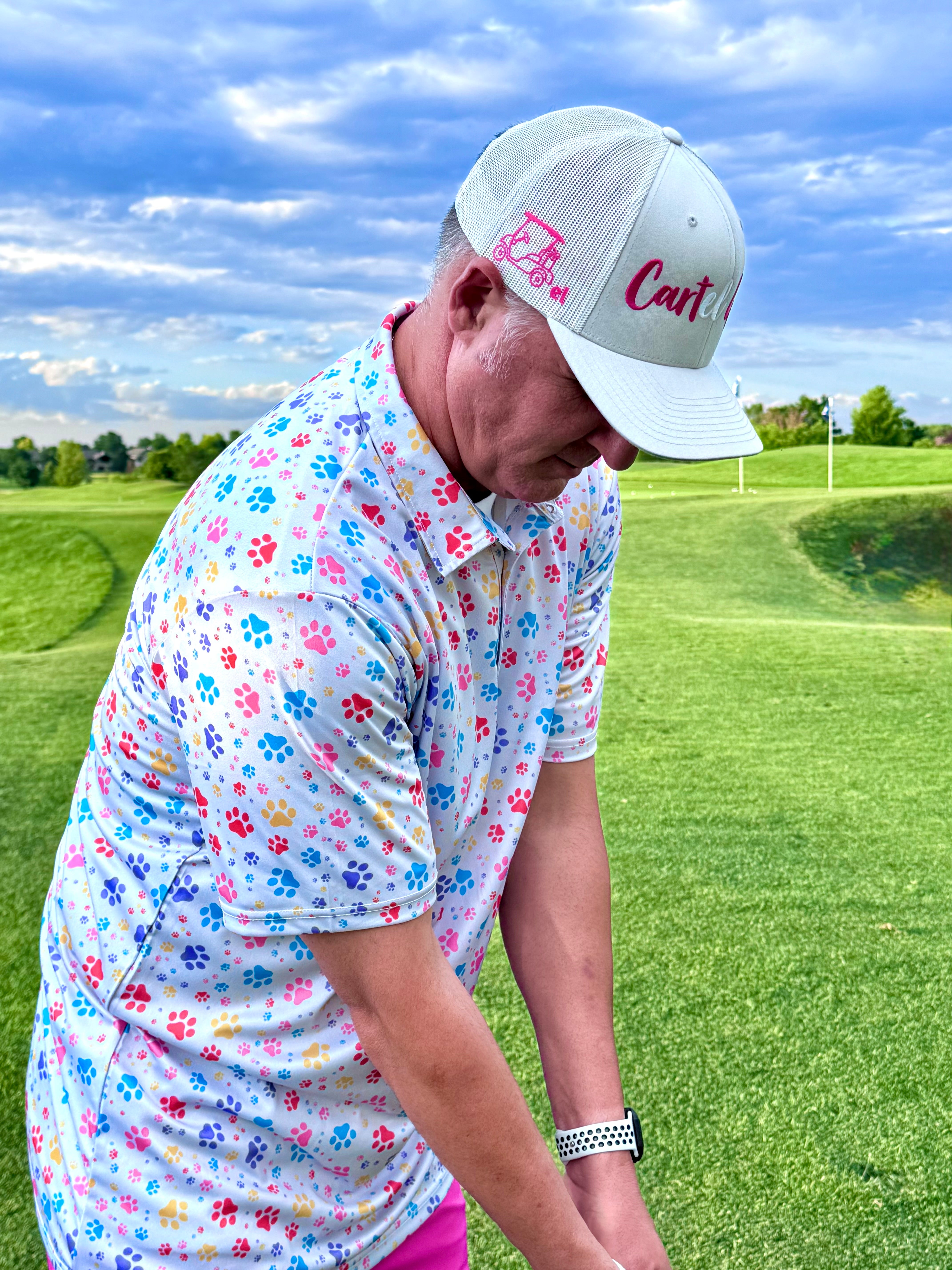 Colorful "PAWS" Silver Polo
