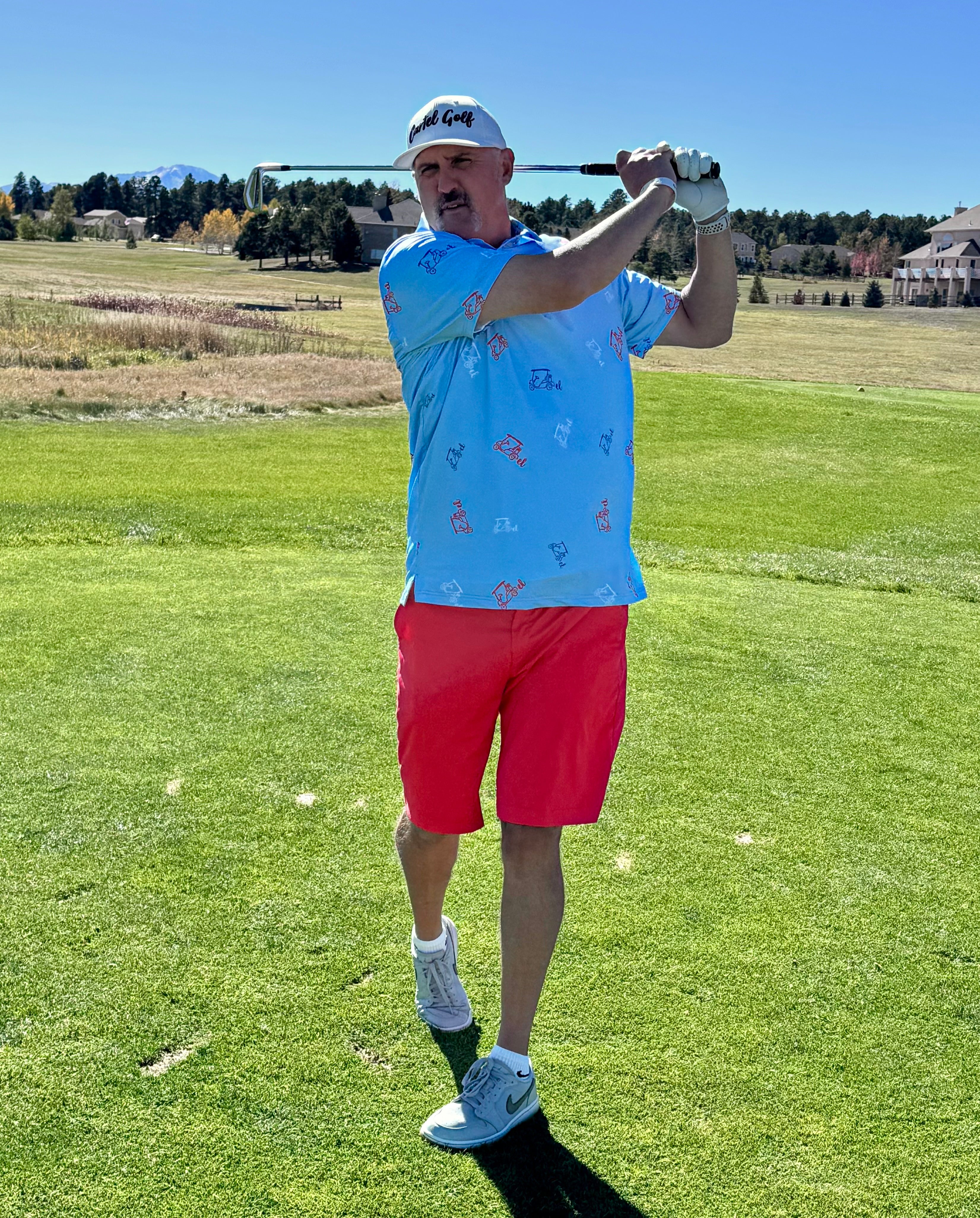 "Red/White/Blue" Baby Blue Polo