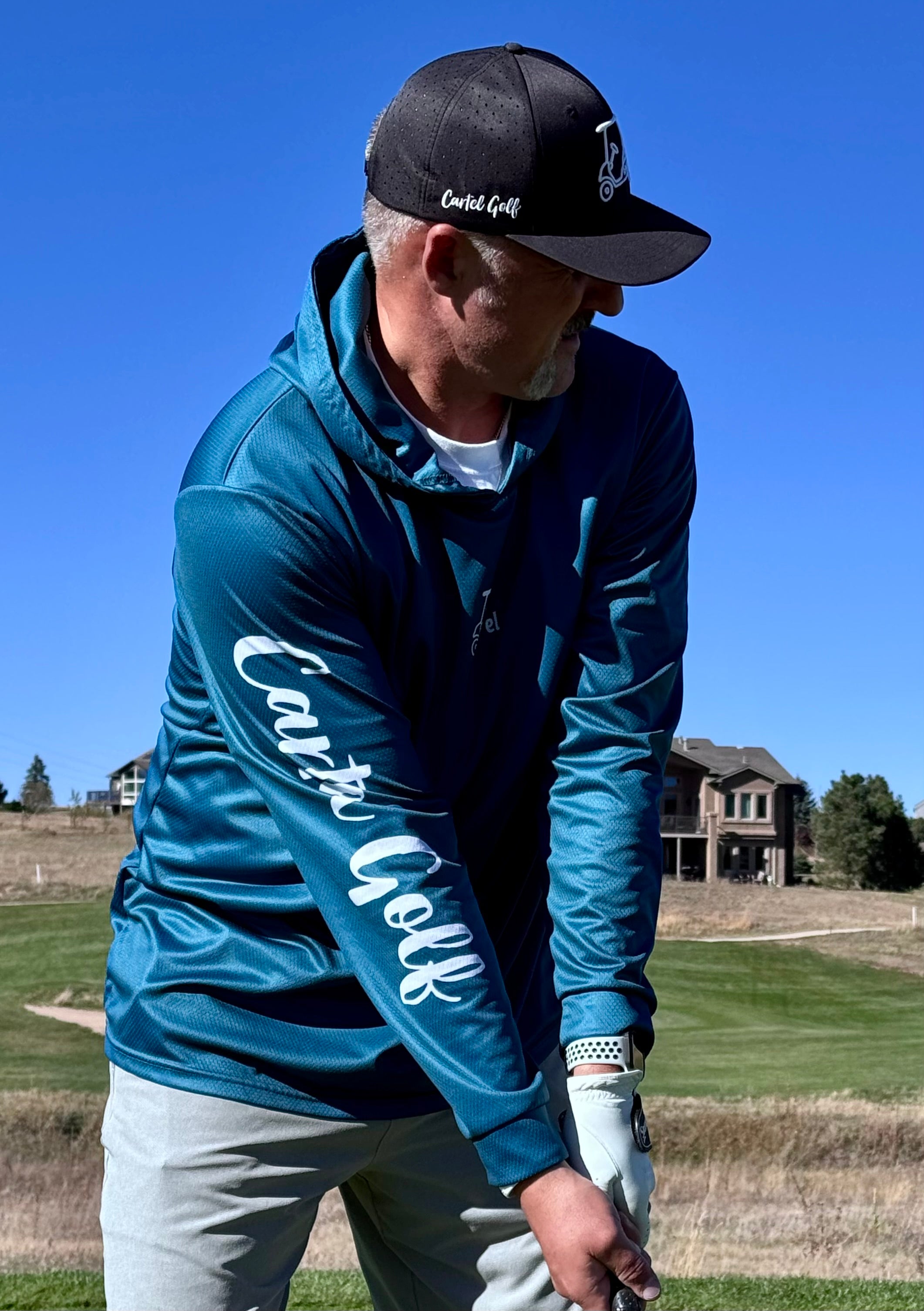 Lightweight Long Sleeve Hooded Shirt "Teal"