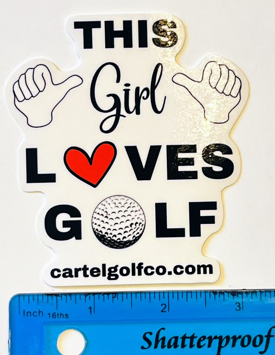 "This Girl Loves Golf" Sticker