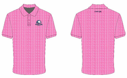 PRESALE Men's Pink Polo w/White Carts "Primetime Golf" PRESALE
