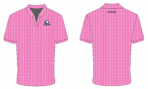 PRESALE Women's Pink Polo w/White Carts "Primetime Golf" PRESALE