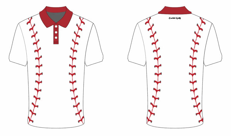 White Baseball Polo "Seam Head"