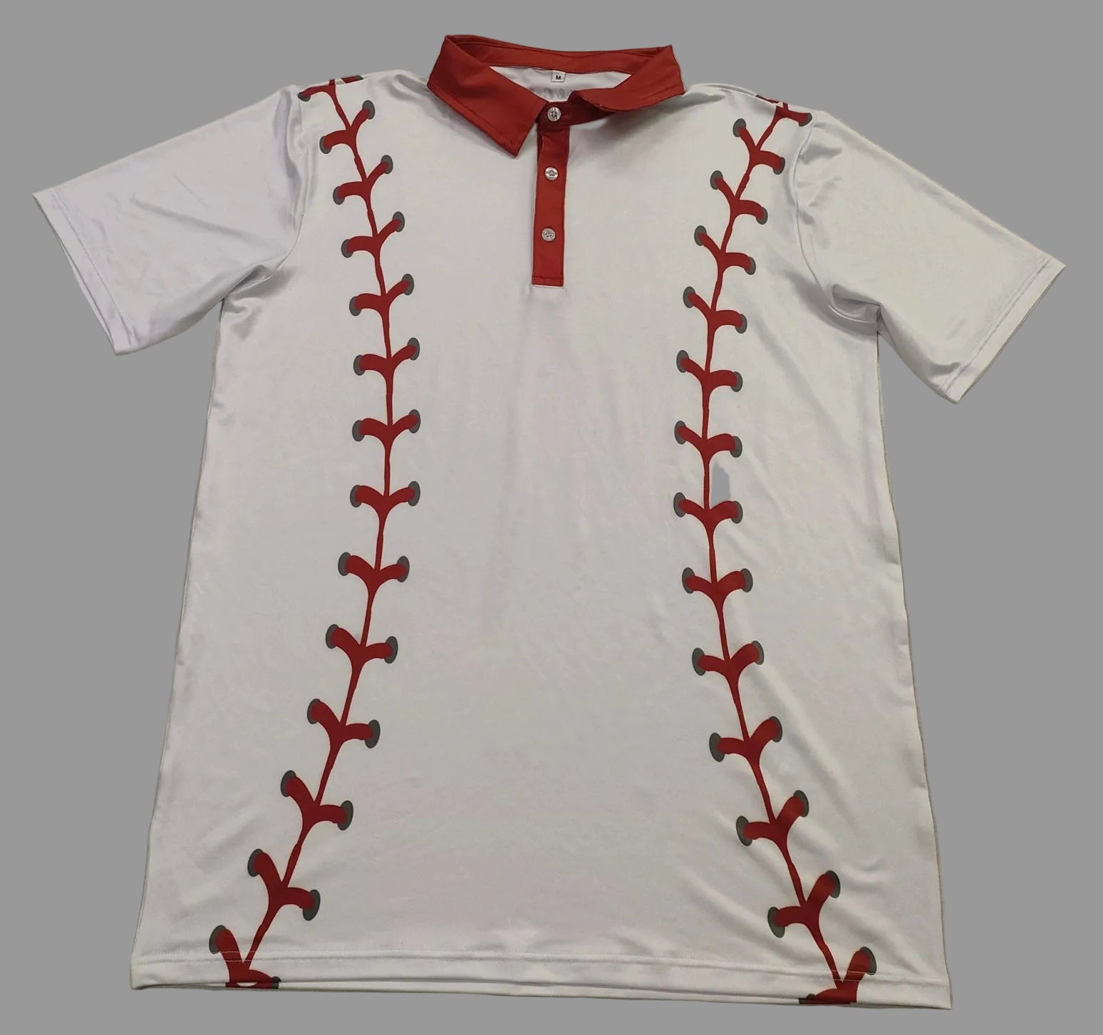 White Baseball Polo "Seam Head"