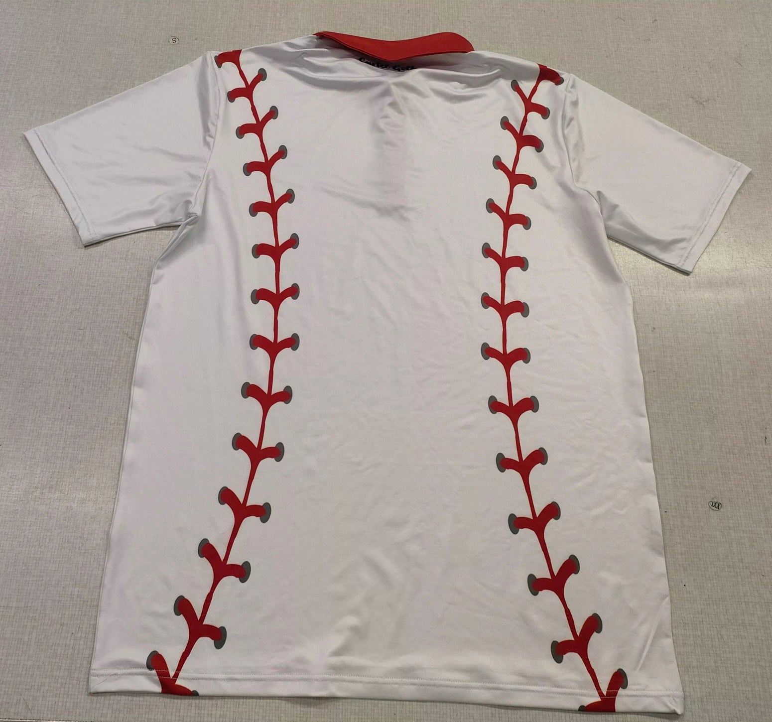 White Baseball Polo "Seam Head"