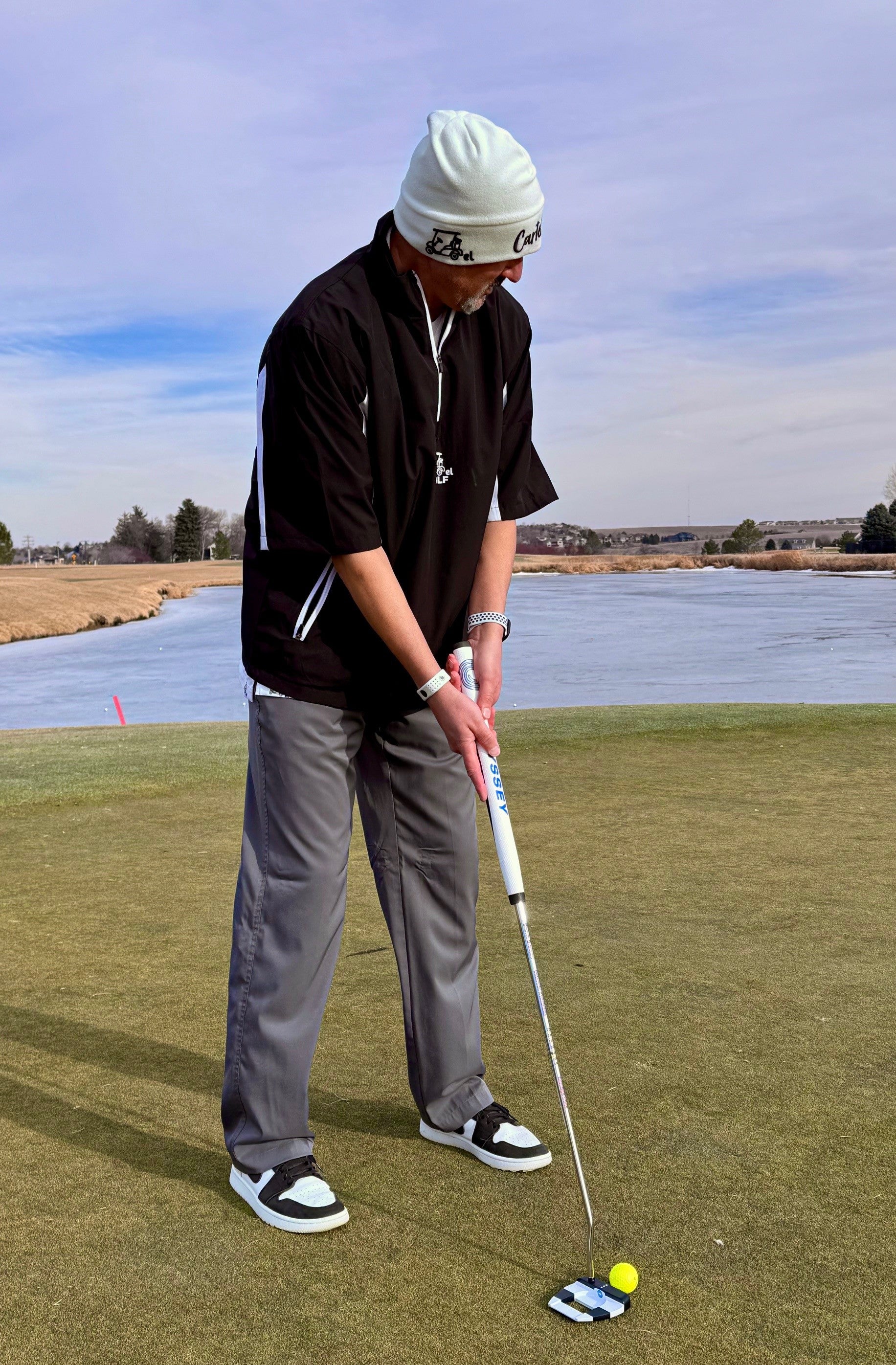 White Fleece Beanie "Cartel Golf"