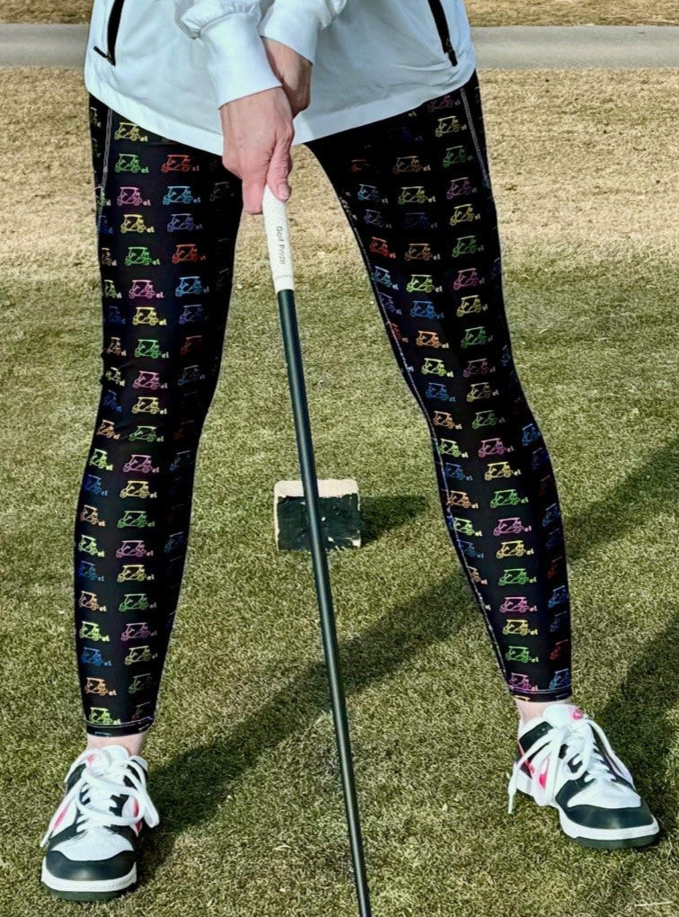 Black Leggings with pockets "Colorful"