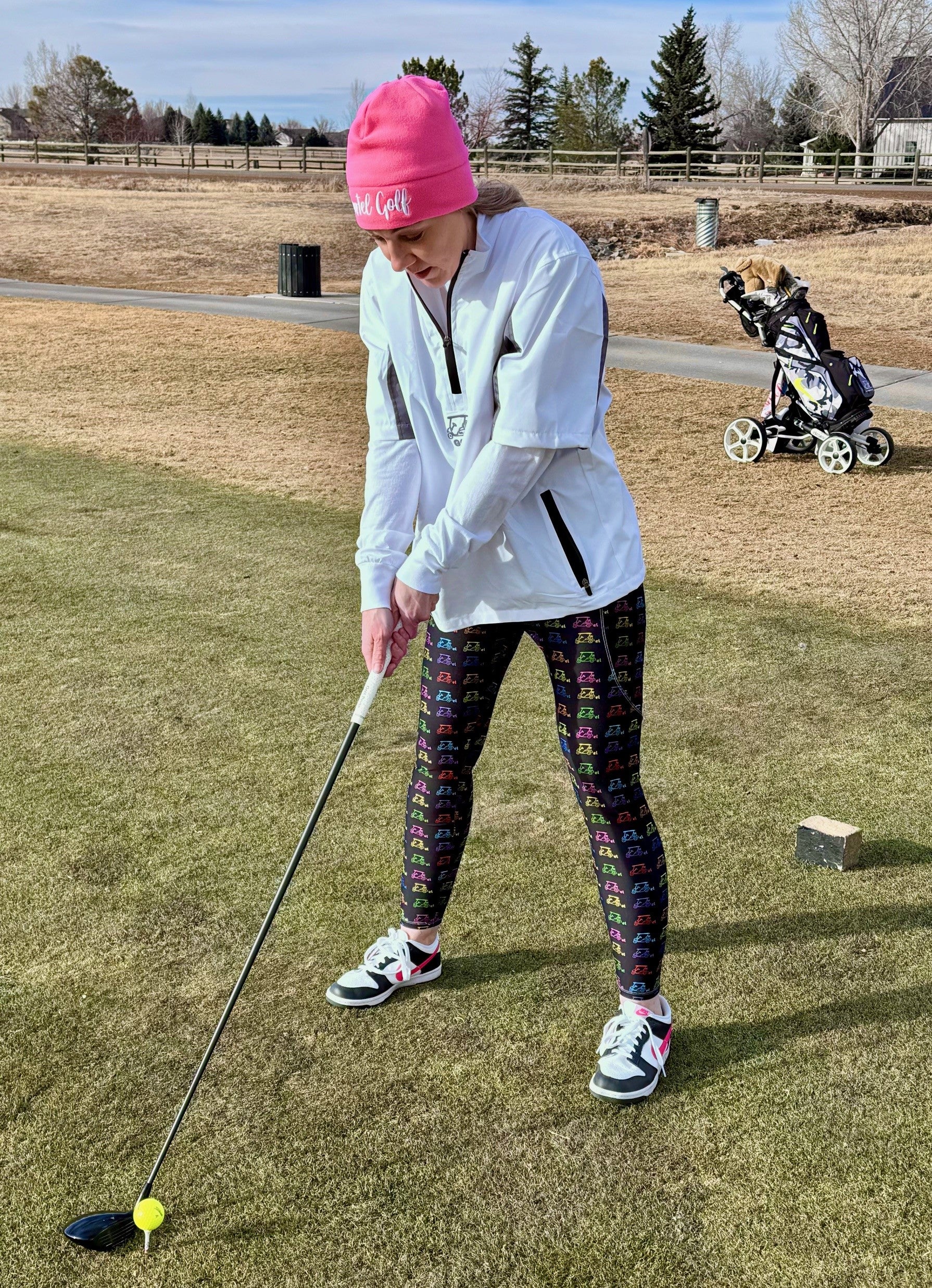 Pink Fleece Beanie "Cartel Golf"