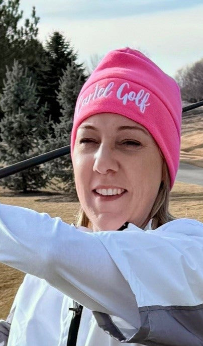 Pink Fleece Beanie "Cartel Golf"