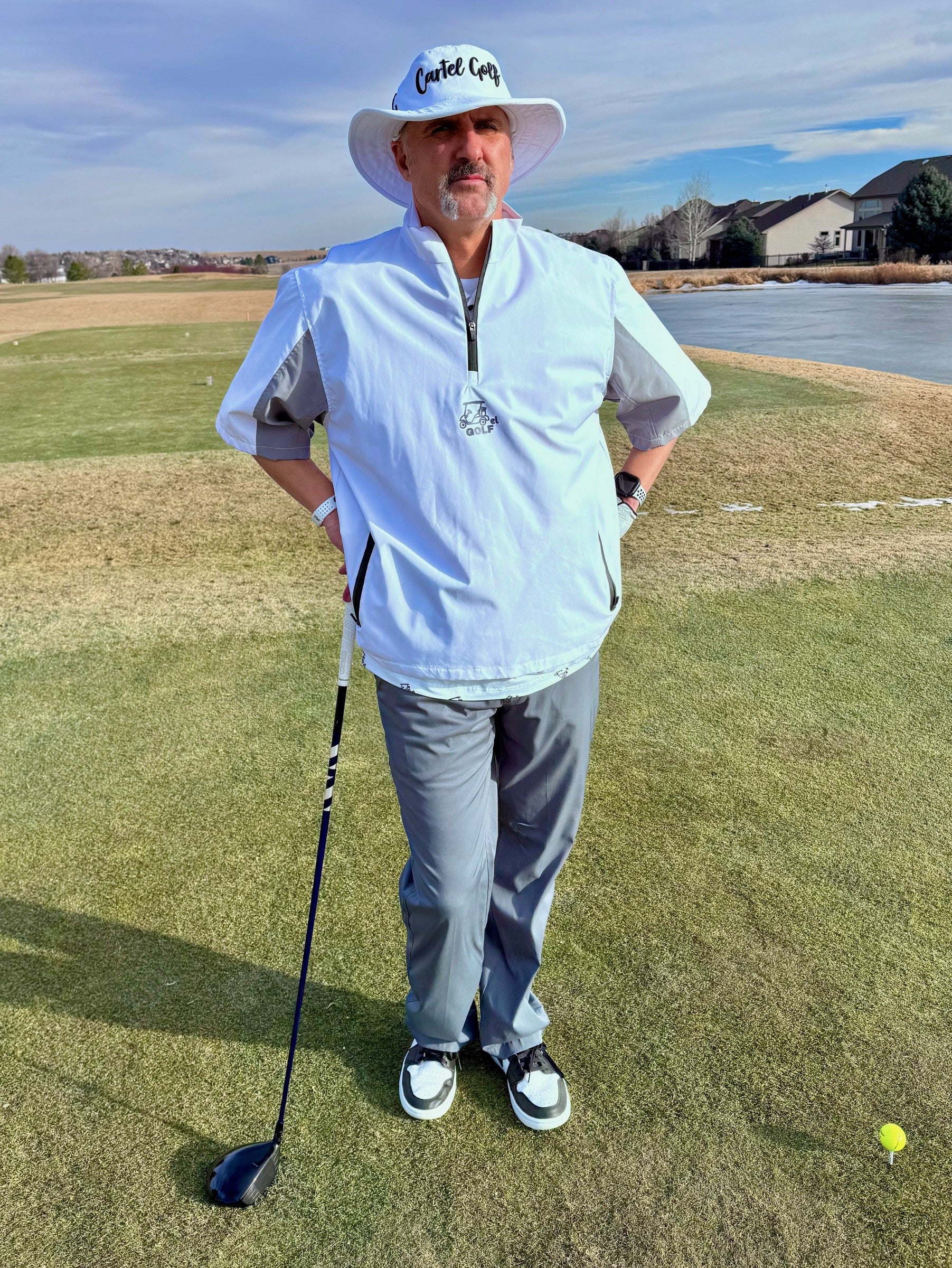 White 1/4" Zip SS Rain/Wind Jacket Unisex