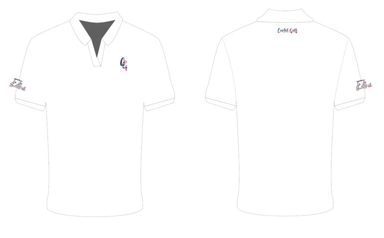 Solid White USA Themed Polo