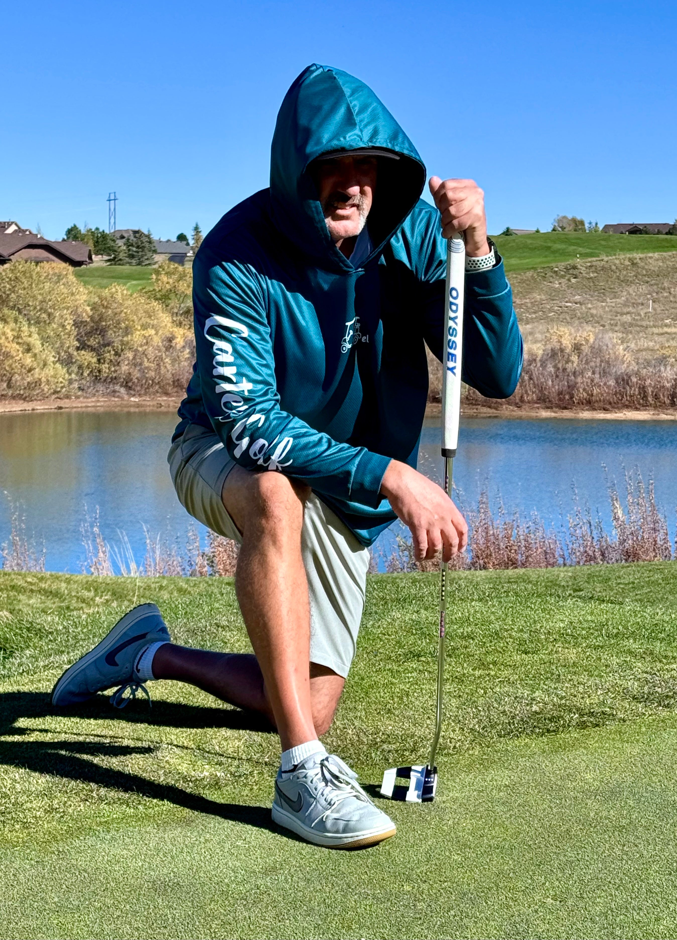 Lightweight Long Sleeve Hooded Shirt "Teal"