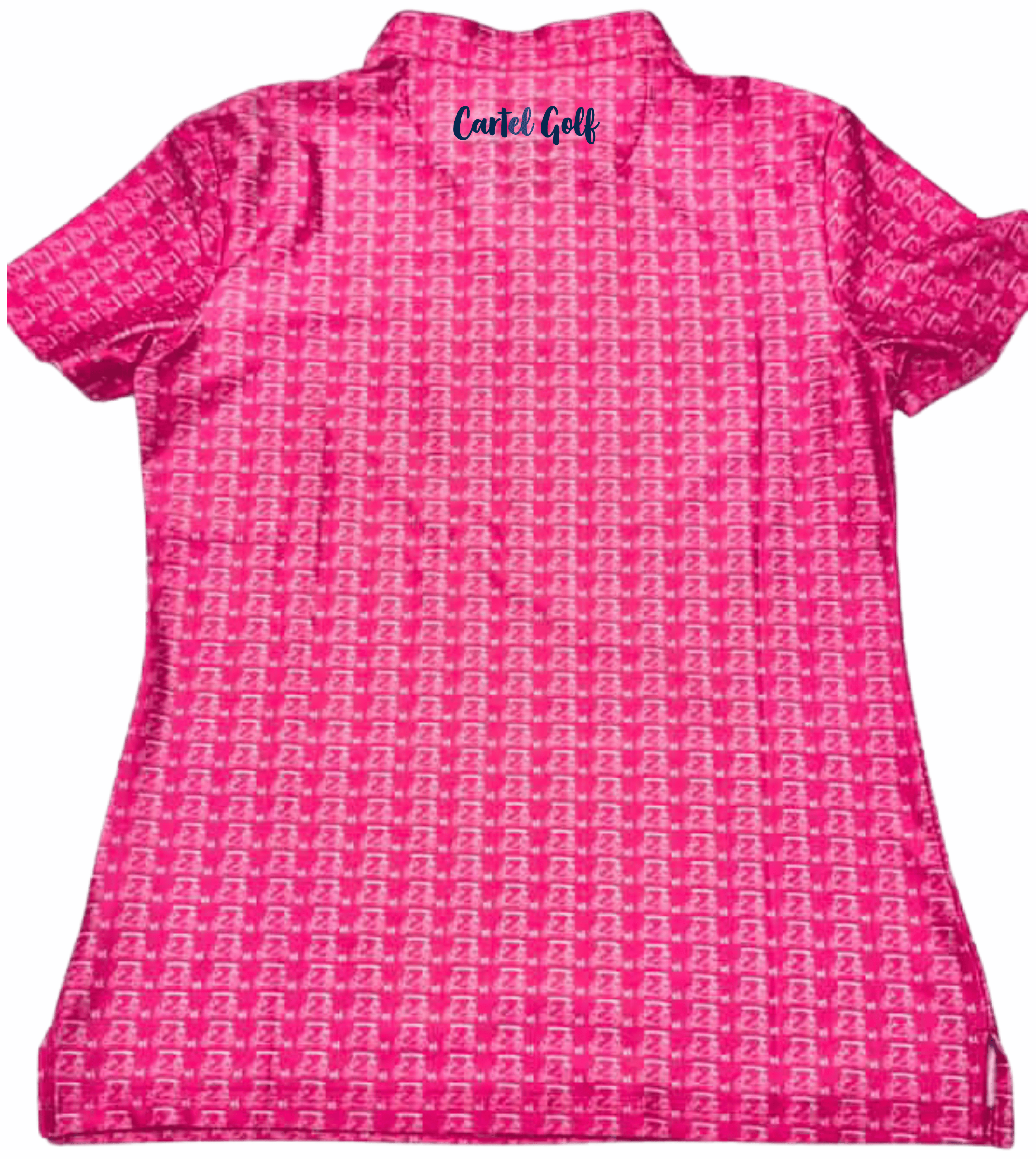PRESALE Women's Pink Polo w/White Carts "Primetime Golf" PRESALE