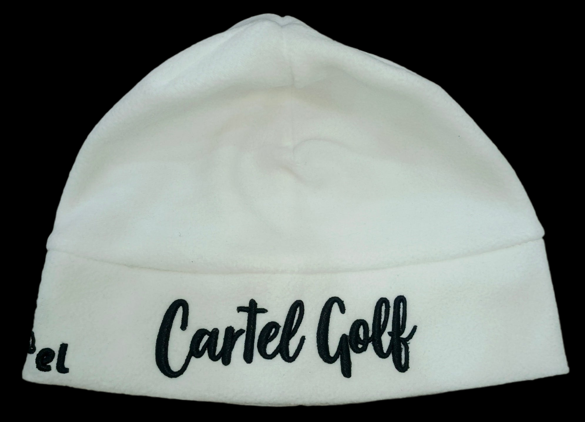 White Fleece Beanie "Cartel Golf"