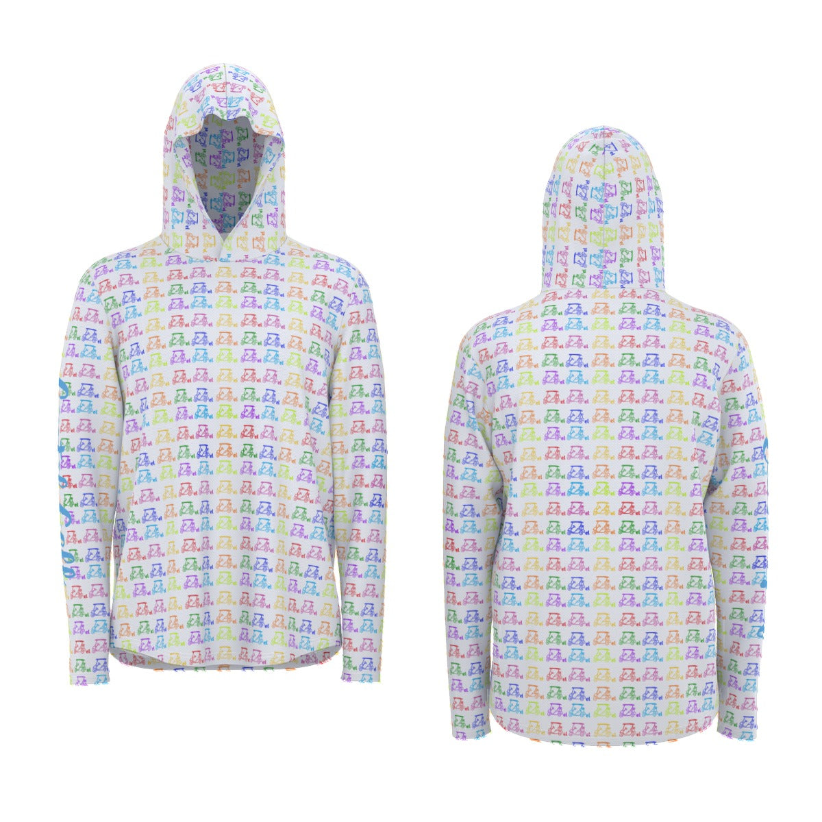 All-Over Print Unisex Sunscreen Sports Hoodie With Thumb Holes "Cartel Golf Colorful"