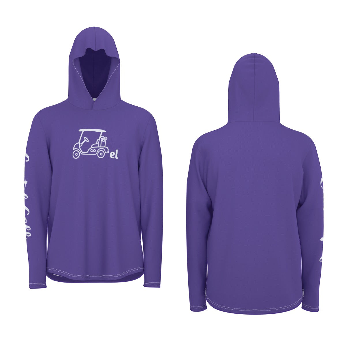 Cartel Golf Purple All-Over Print Unisex Sunscreen  Sports Hoodie With Thumb Holes