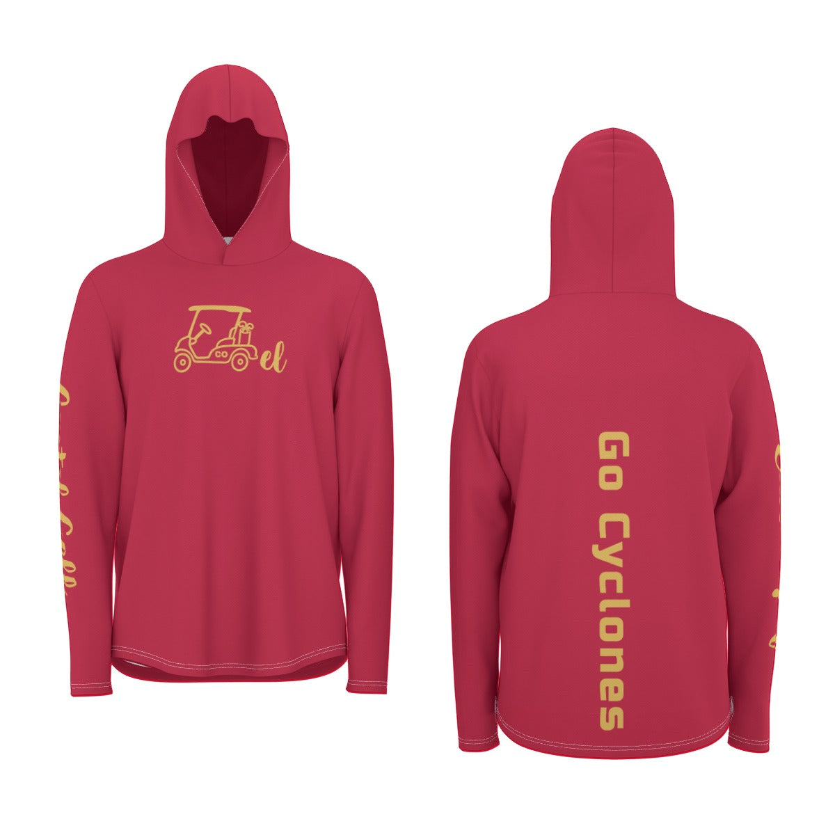 Cartel Golf "Go Cyclones" All-Over Print Men's Sunscreen  Sports Hoodie With Thumb Holes