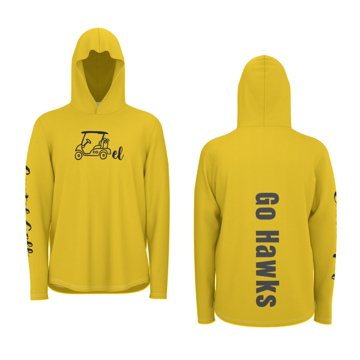 Cartel Golf " Go Hawks" All-Over Print Men's Sunscreen  Sports Hoodie With Thumb Holes