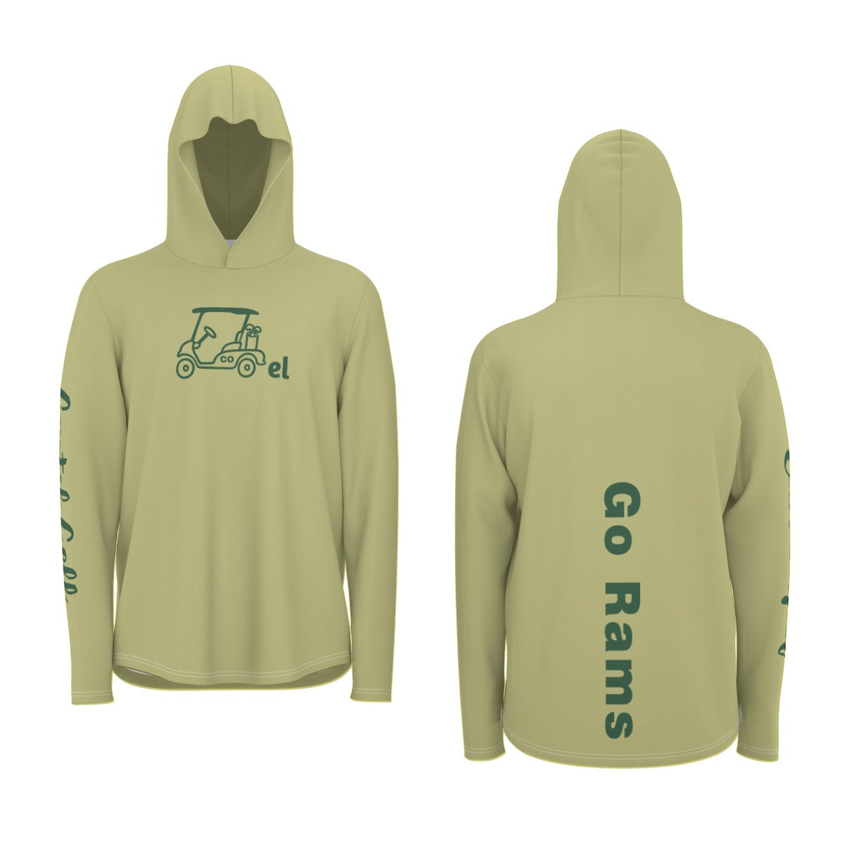 Cartel Golf "Go Rams" All-Over Print Men's Sunscreen  Sports Hoodie With Thumb Holes