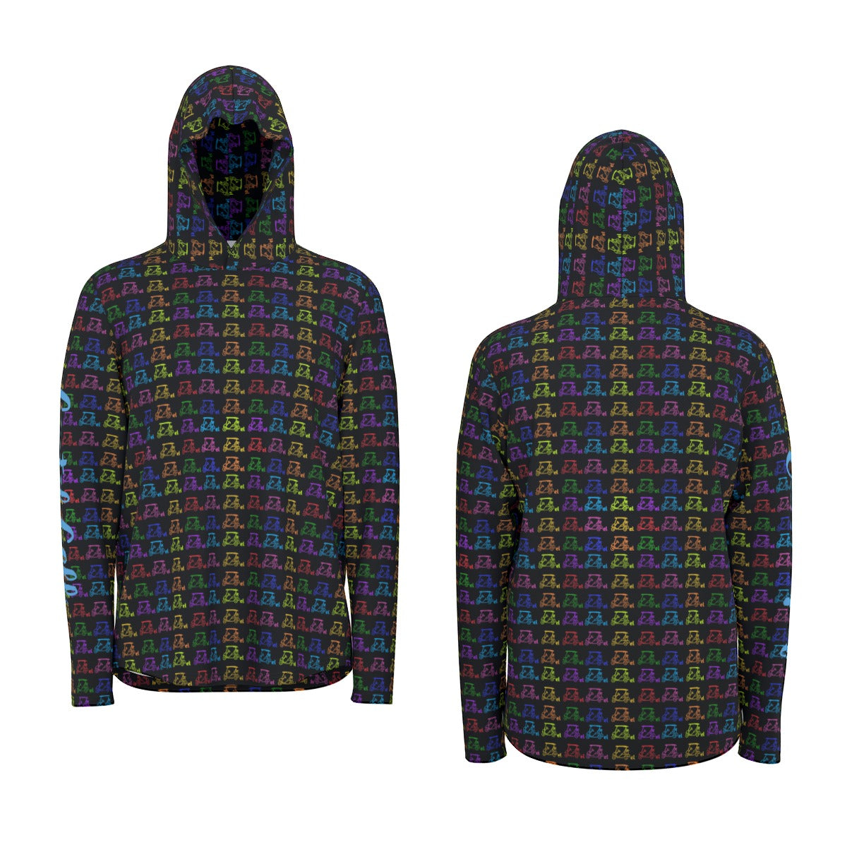 All-Over Print Unisex Sunscreen Sports Hoodie With Thumb Holes "Cartel Golf Colorful"