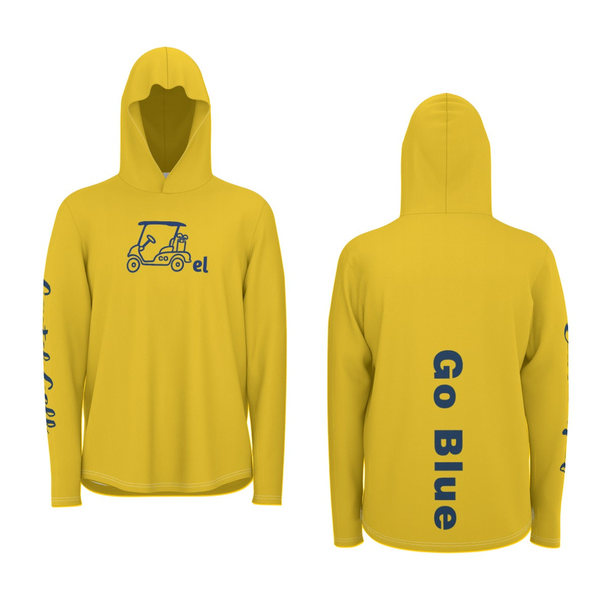 Cartel Golf "Go Blue" All-Over Print Men's Sunscreen  Sports Hoodie With Thumb Holes