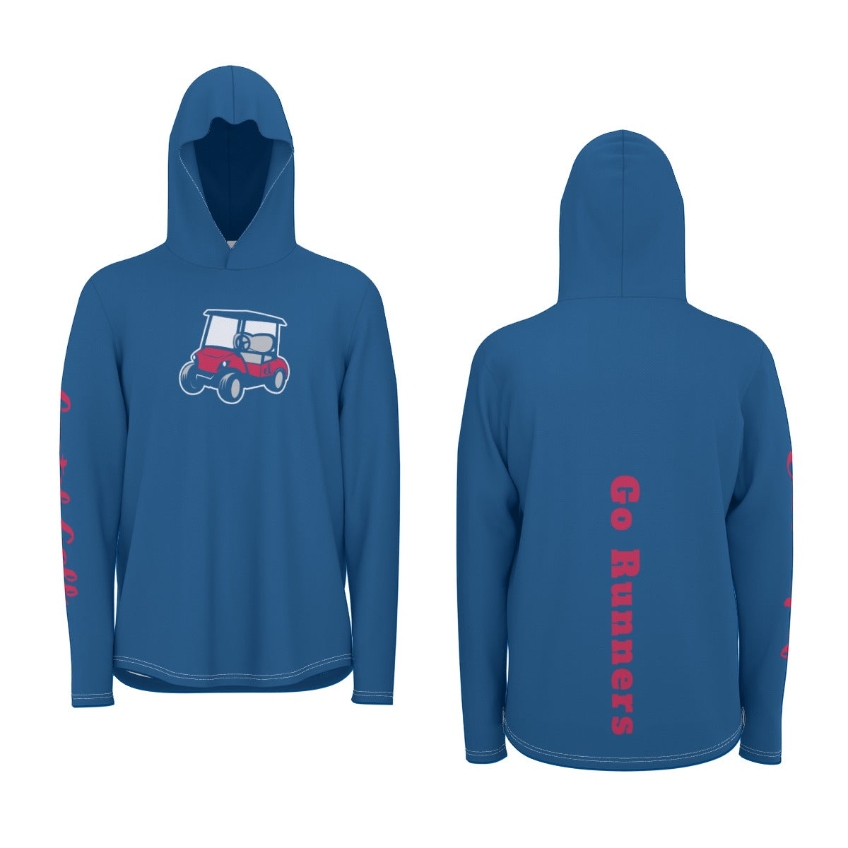 "Go Runners" All-Over Print Men's Sunscreen  Sports Hoodie With Thumb Holes