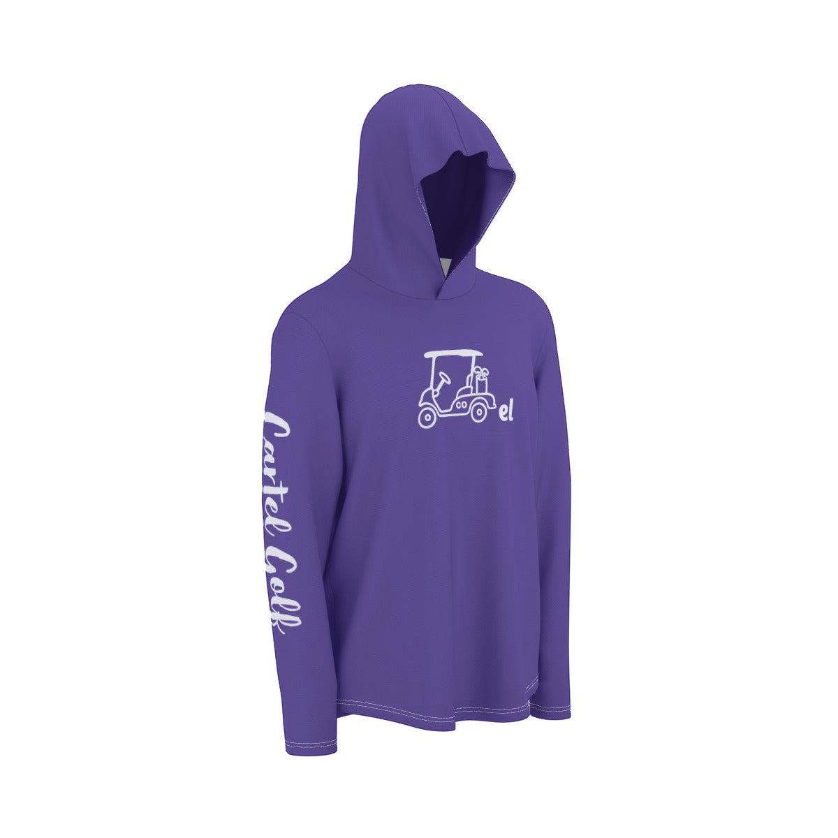 Cartel Golf Purple All-Over Print Unisex Sunscreen  Sports Hoodie With Thumb Holes