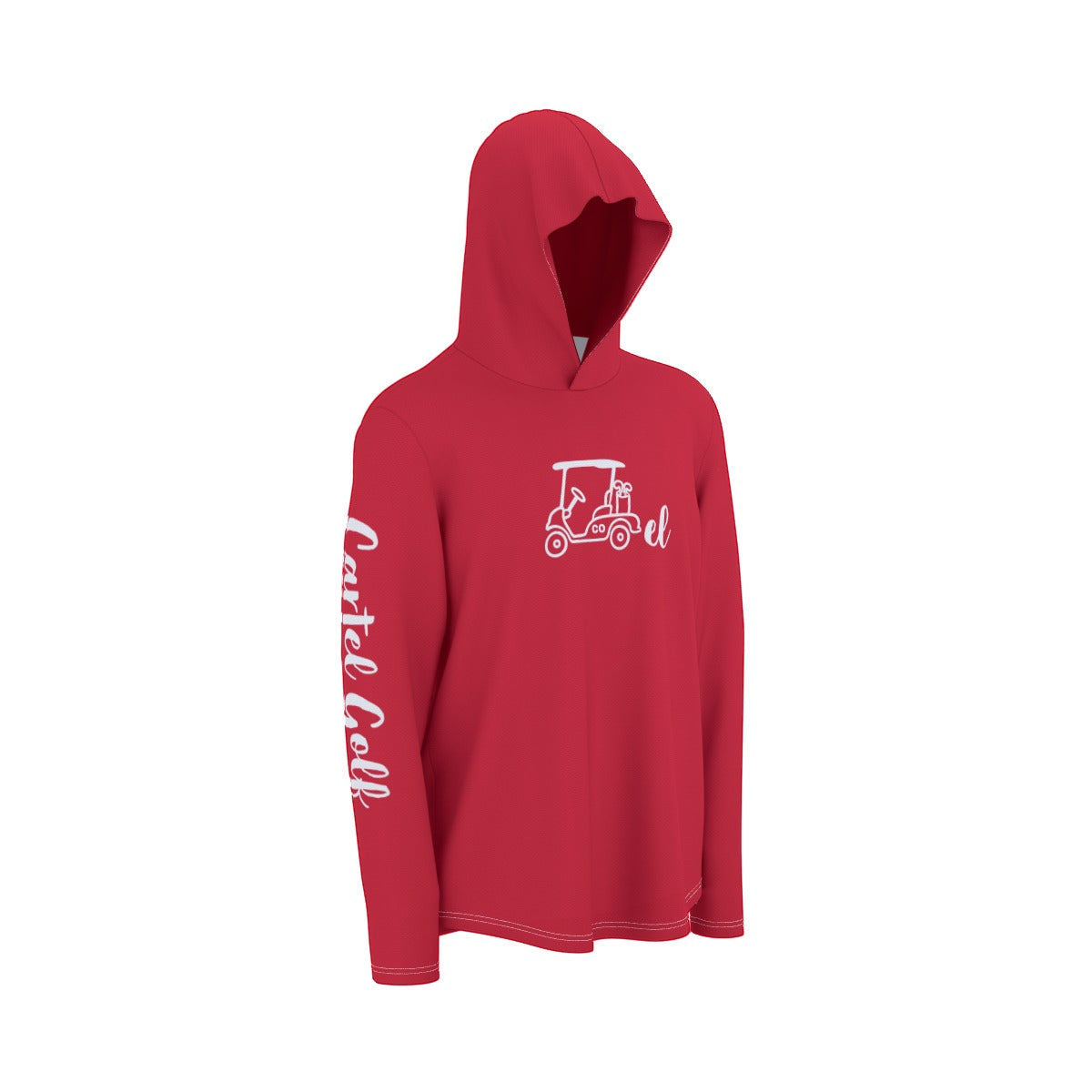 Cartel Golf Red All-Over Print Unisex Sunscreen  Sports Hoodie With Thumb Holes